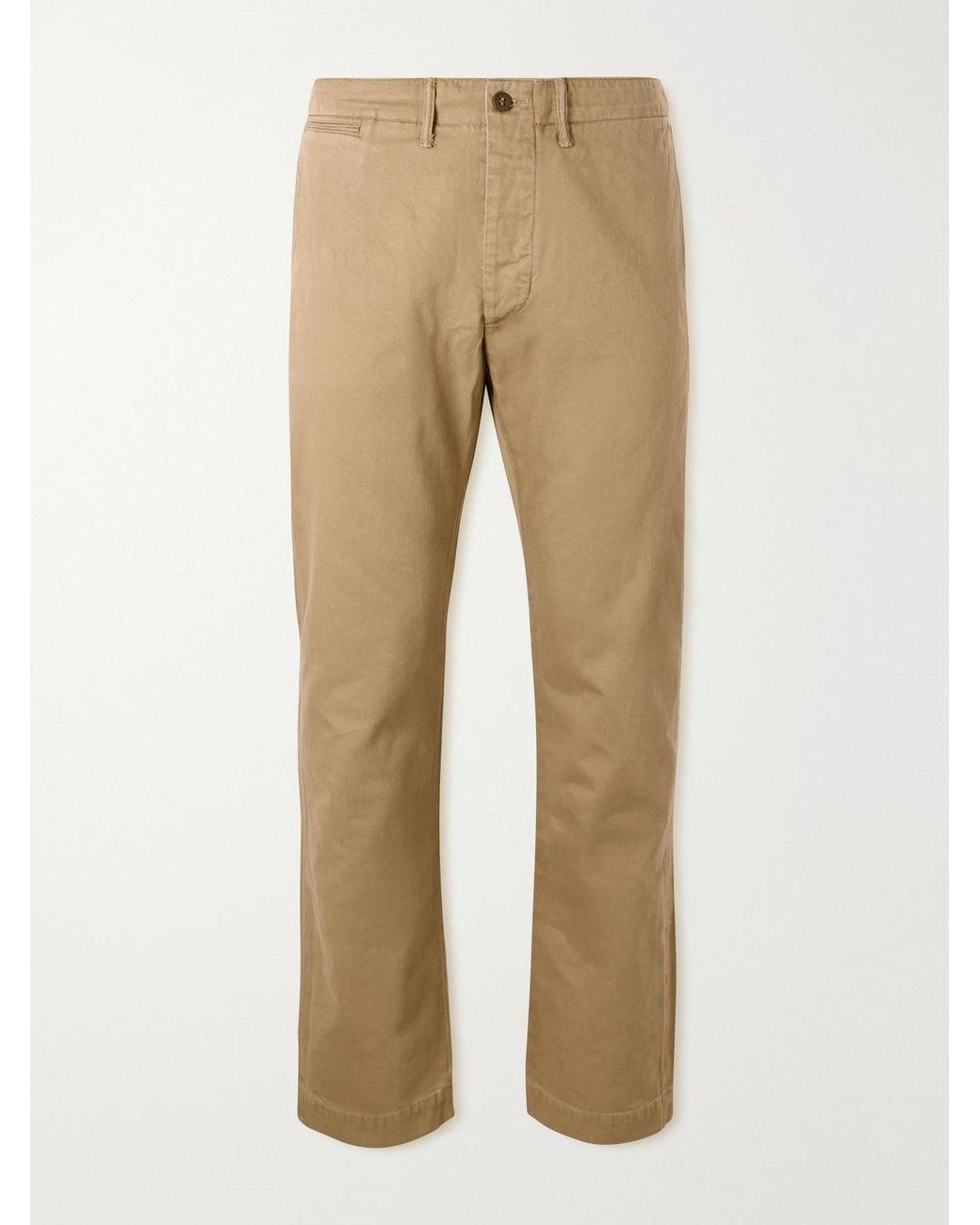 RRL Natural Straight-Leg Cotton-Twill Trousers for men