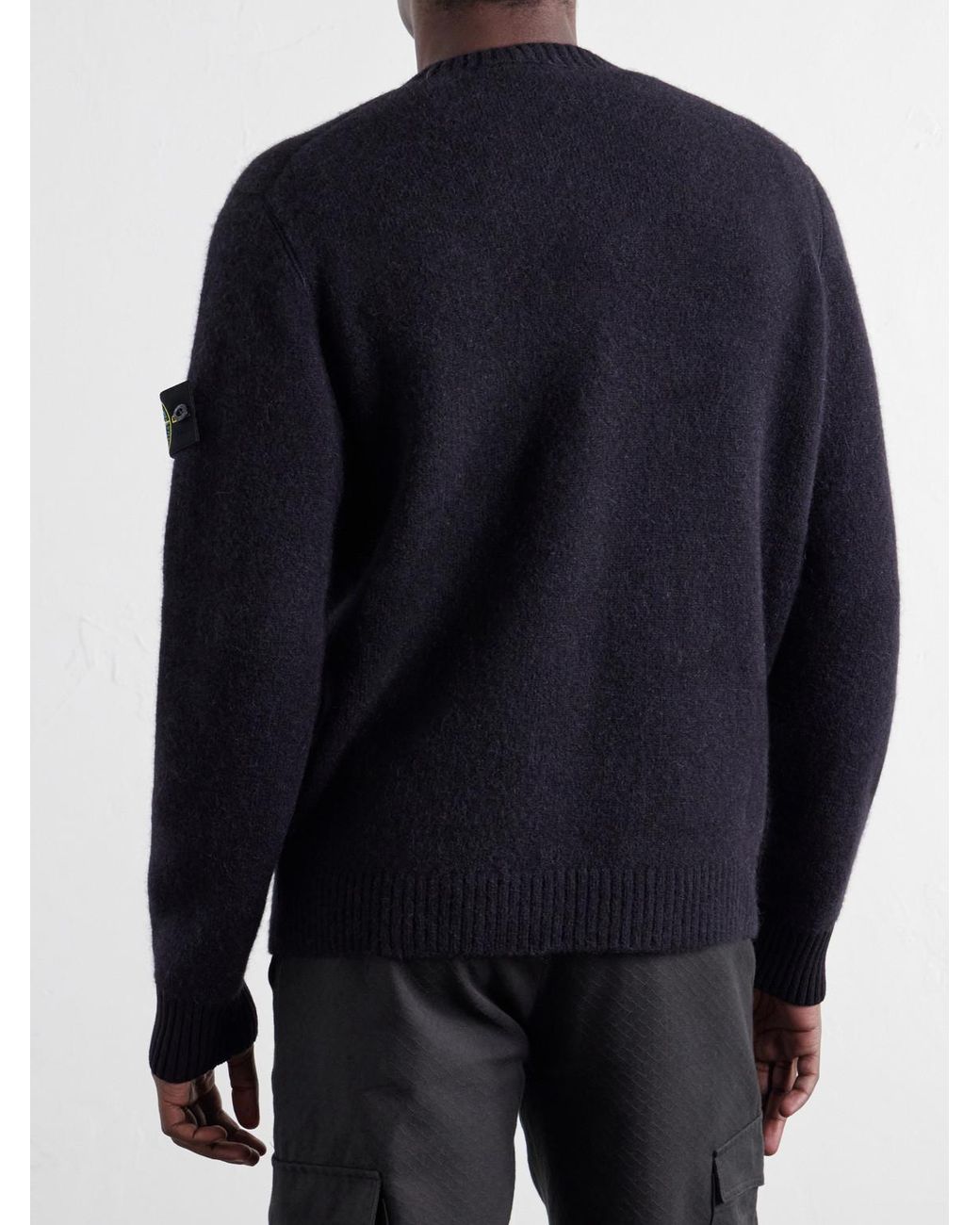 Stone Island Blue Wool-Blend Sweater for men