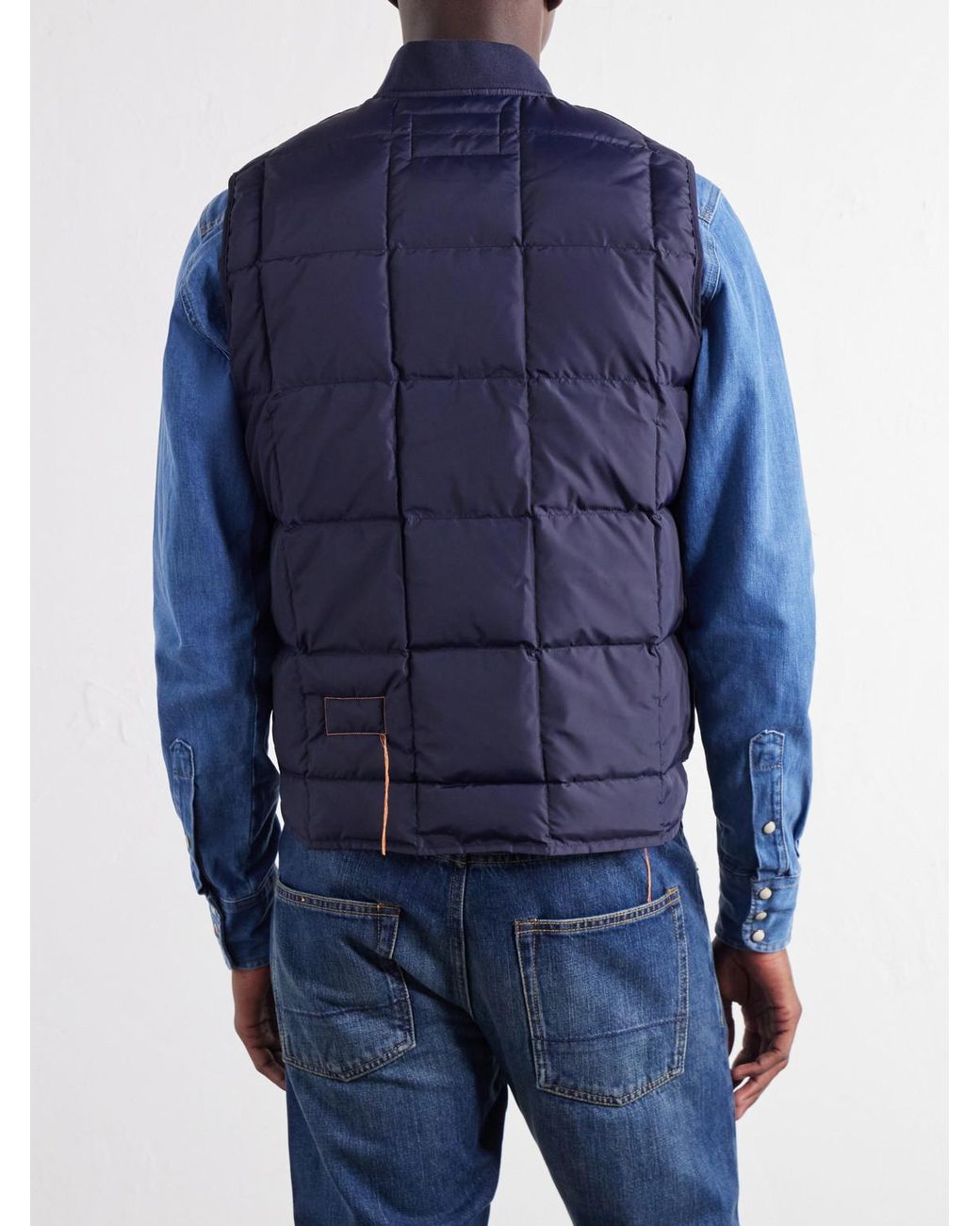 Fortela Blue Quilted Shell Down Gilet for men