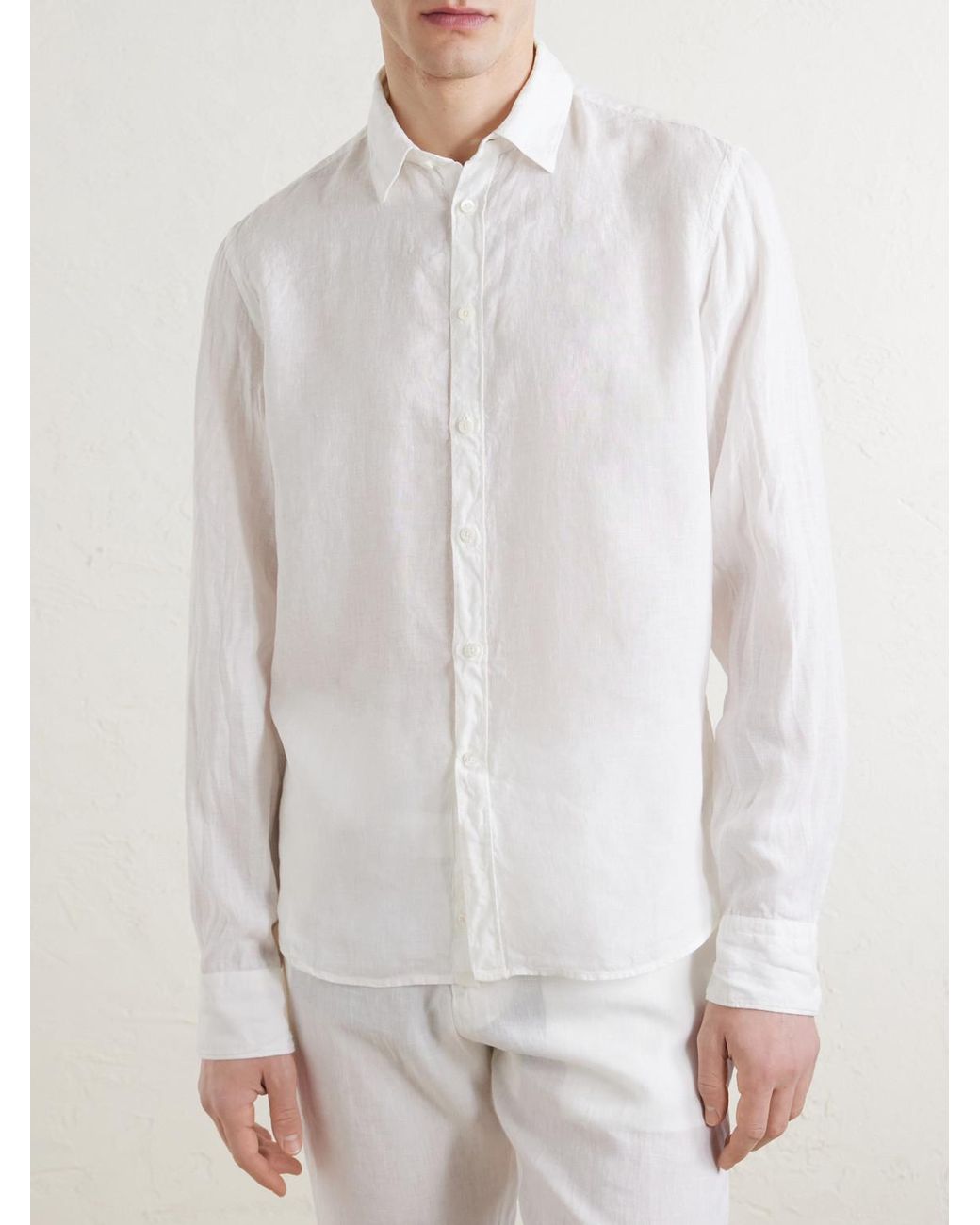 Canali White Linen Shirt for men