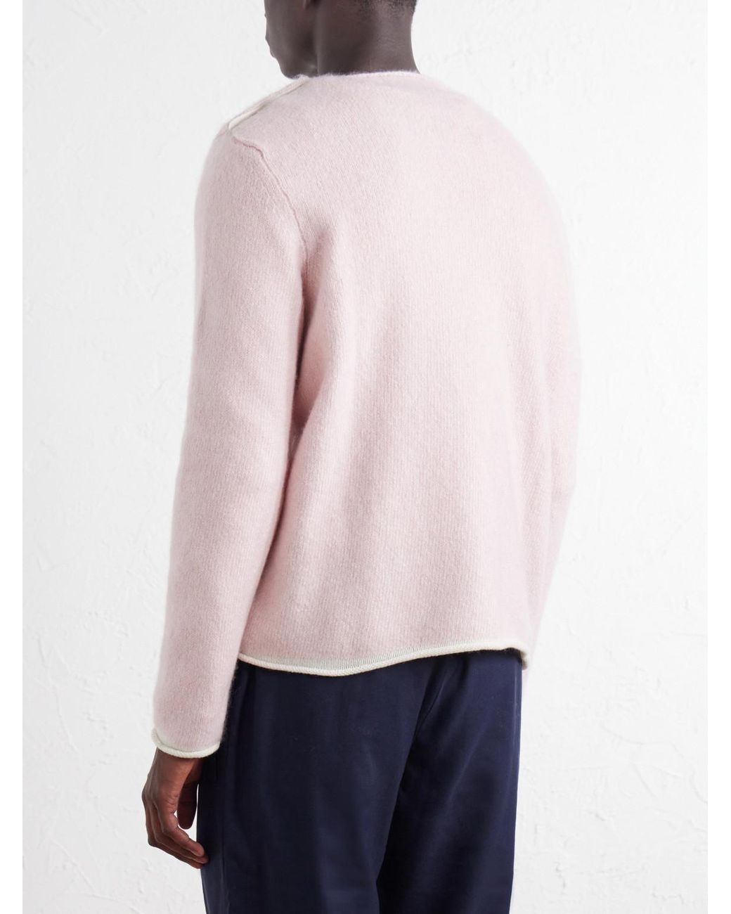 God's True Cashmere Pink Bouclé Cashmere Sweater for men