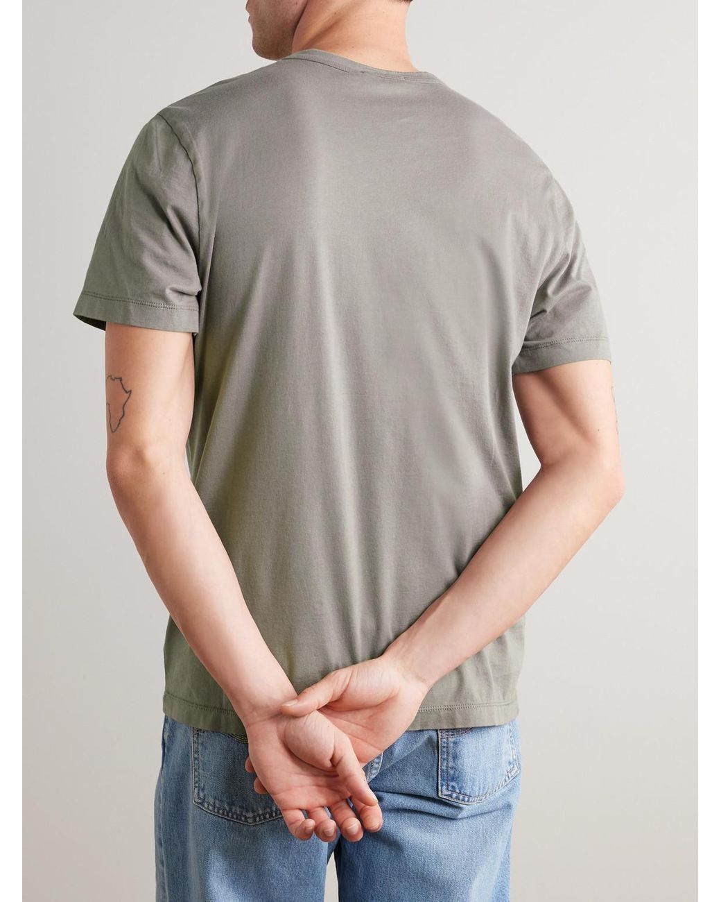 James Perse Gray Lotus Brushed Cotton-Jersey T-Shirt for men