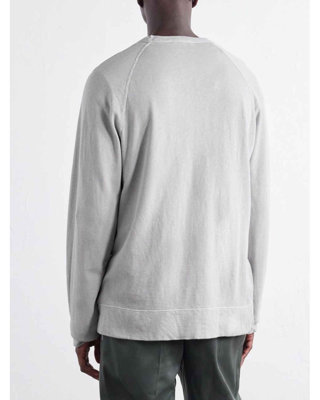 James Perse White Garment-Dyed Loopback Supima Cotton-Jersey Sweatshirt for men