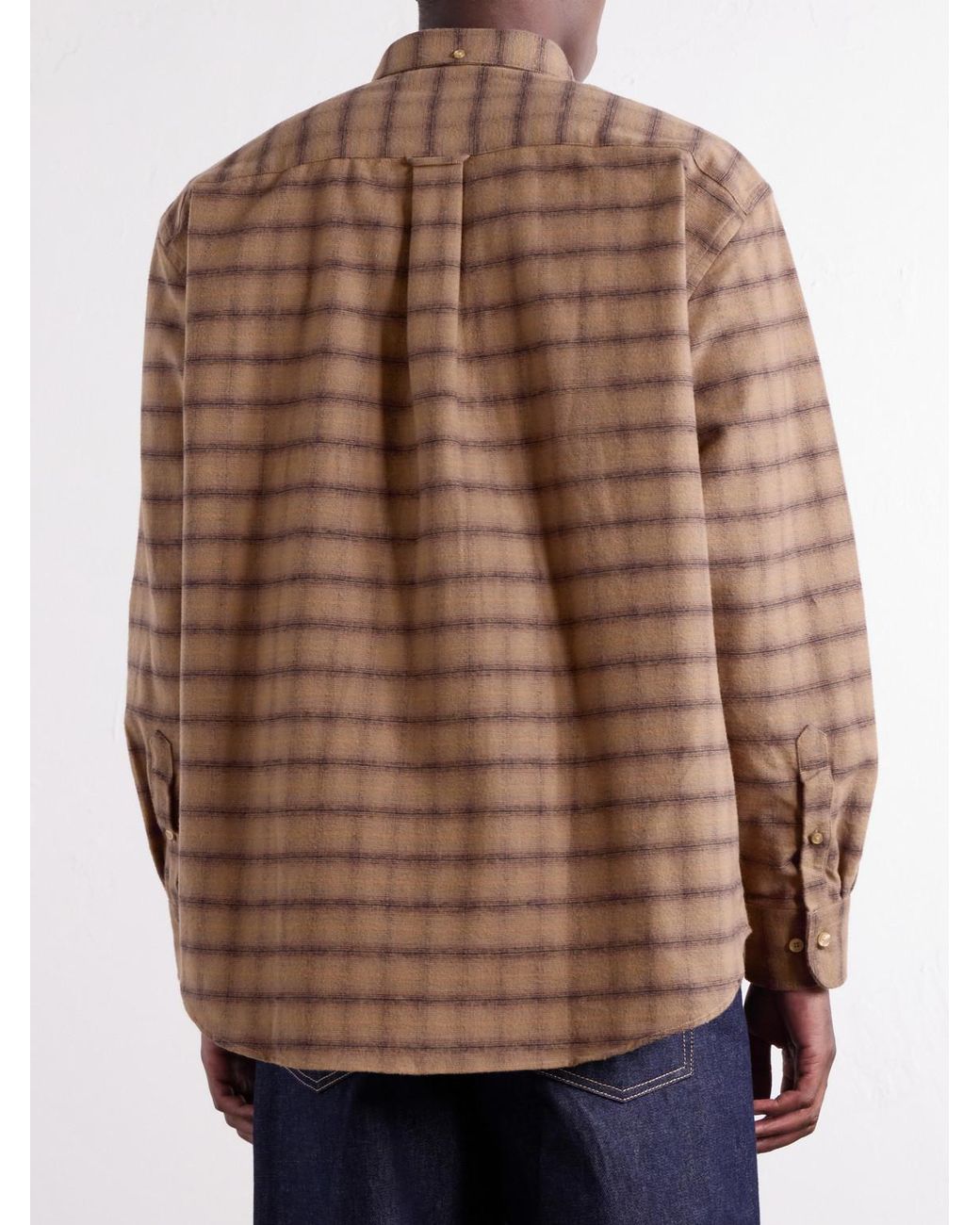 Portuguese Flannel Brown Camila Oversized Checked Cotton-Flannel Shirt for men