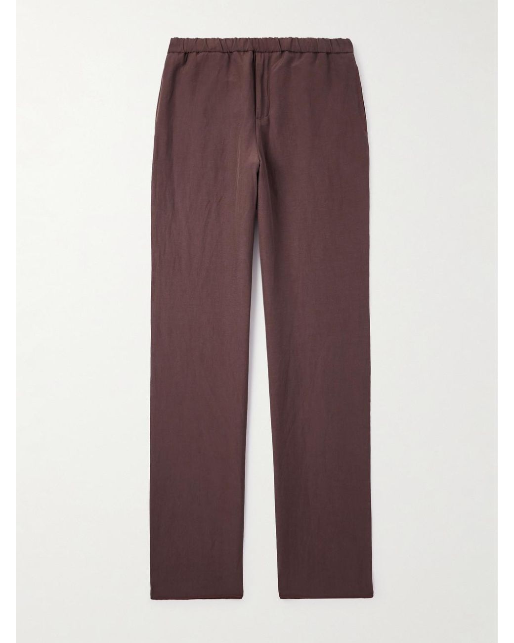 Loro Piana Purple Maryln Straight-Leg Linen And Silk-Blend Trousers for men