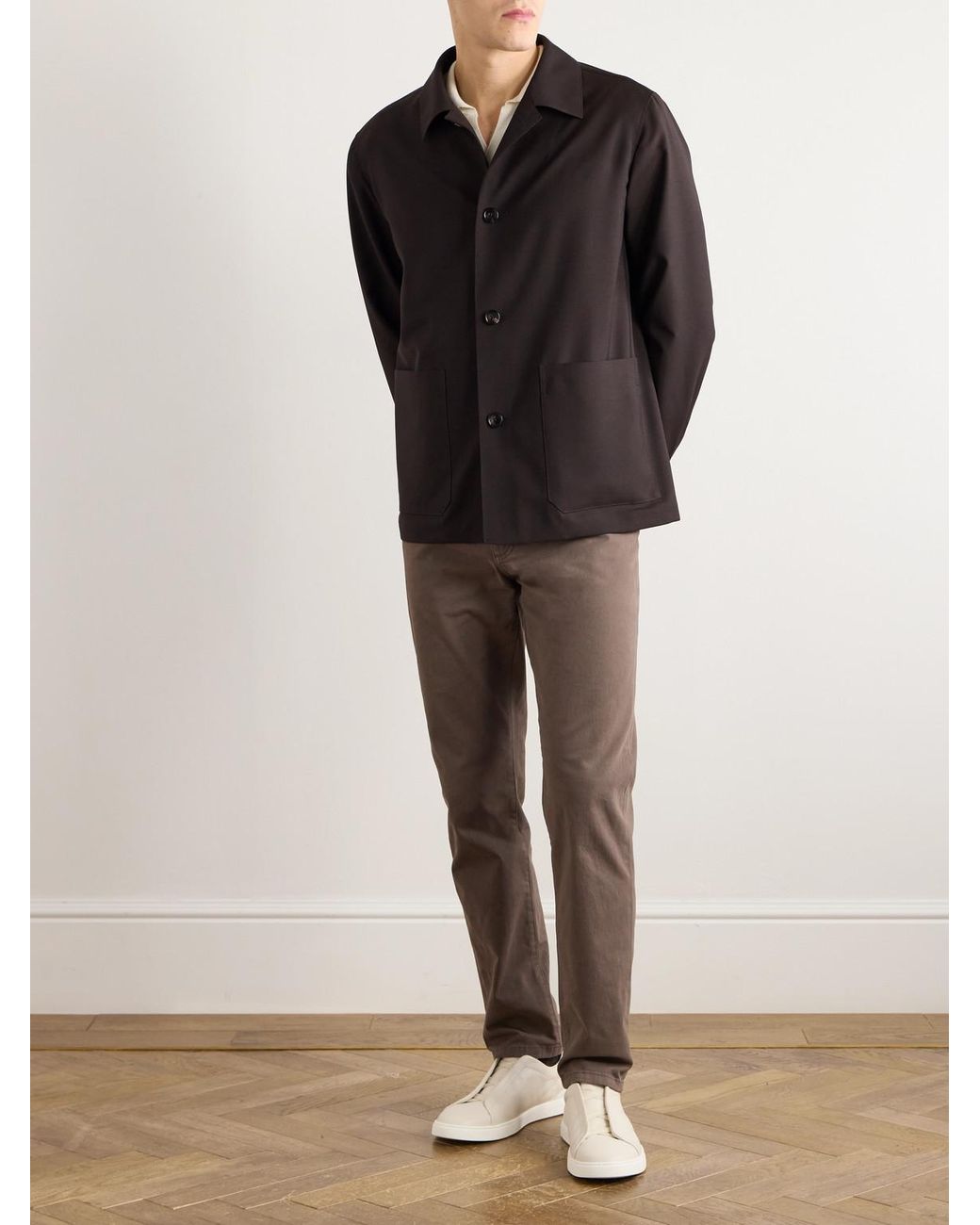 Zegna Blue Wool And Mohair-Blend Jacket for men