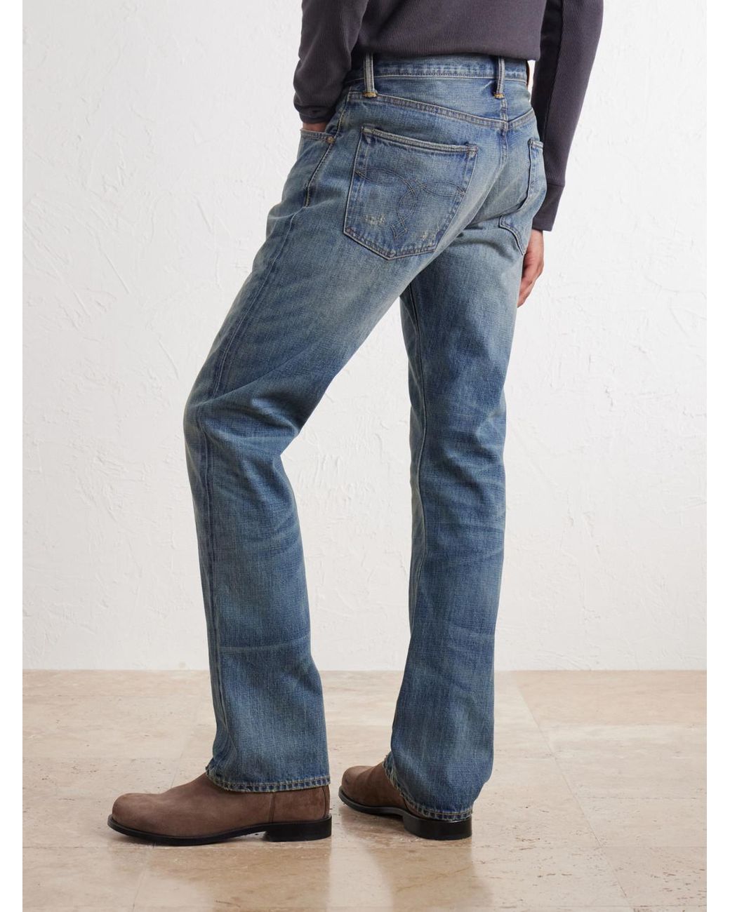 RRL Blue Slim-Fit Straight-Leg Jeans for men