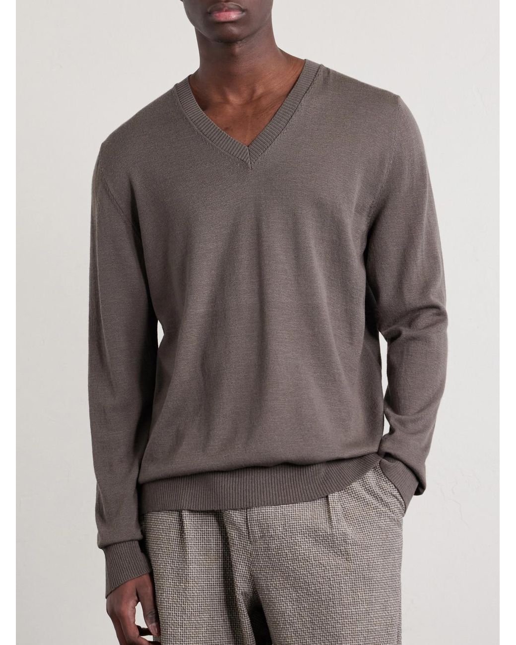 De Bonne Facture Gray Saxophonist Wool Sweater for men