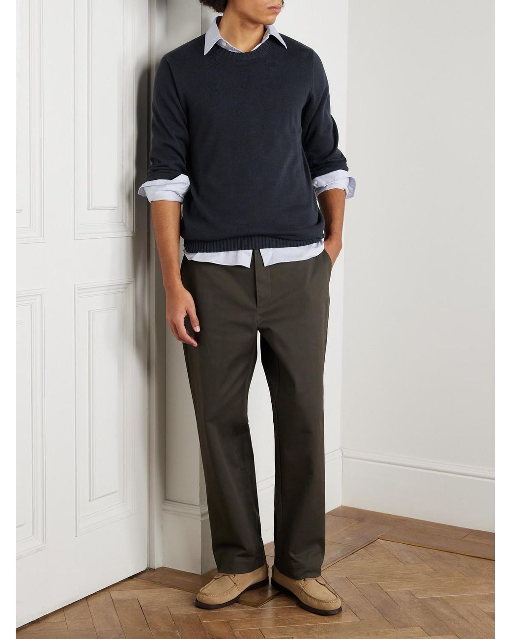Ghiaia Blue Cotton Sweater for men