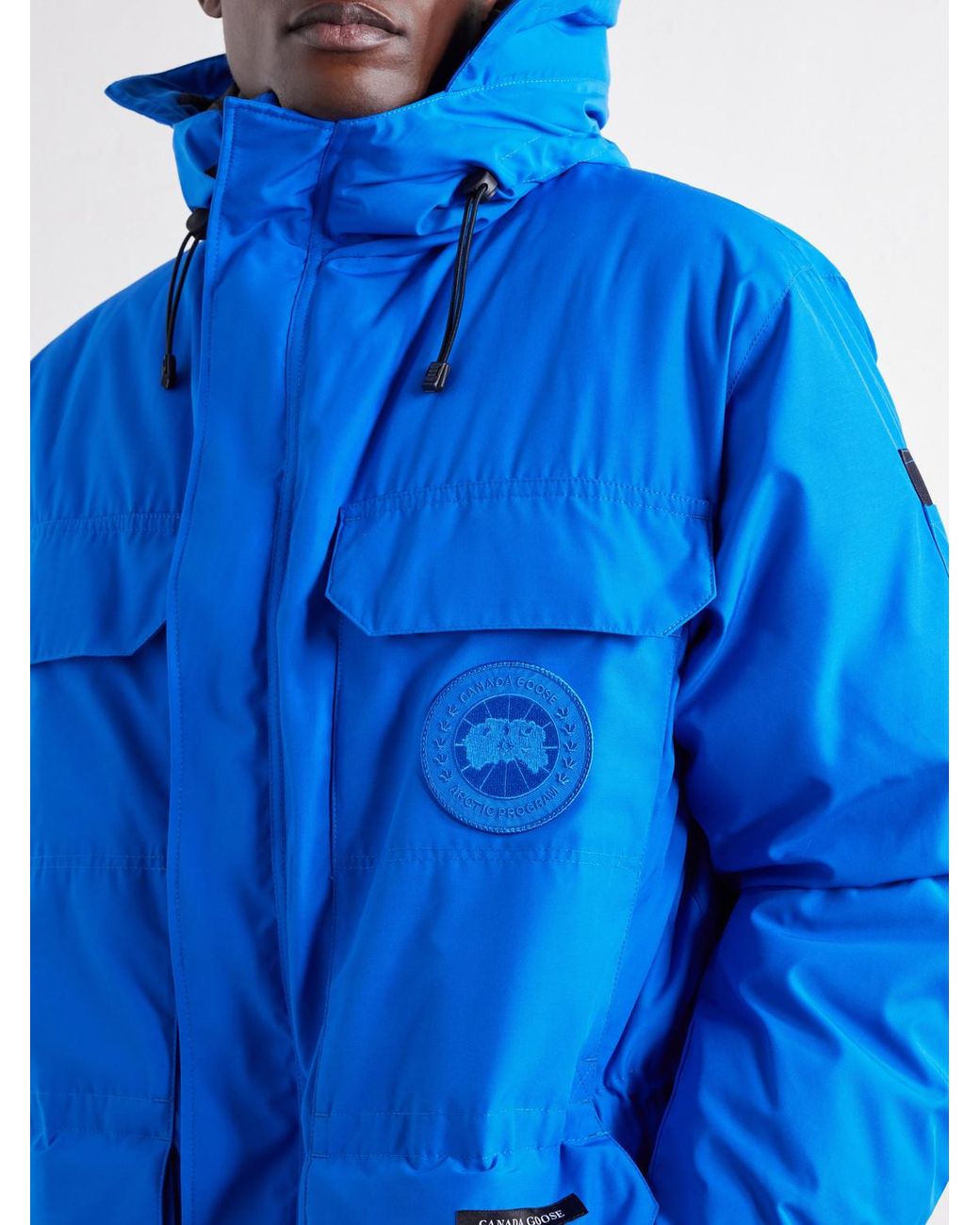 Canada Goose Blue Expedition Hooded Logo-Appliquéd Shell Down Parka for men