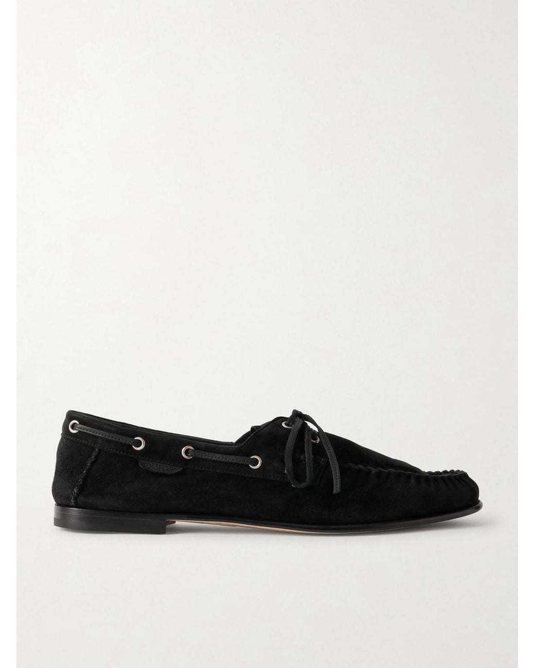 Tom Ford Black Theo Suede Boat Shoes for men