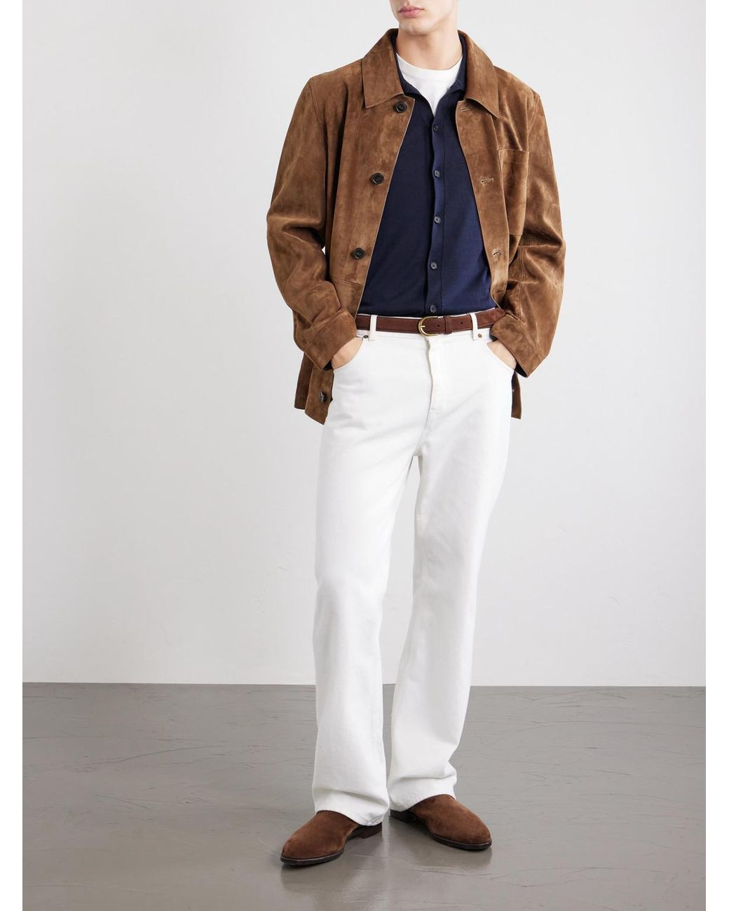 Caruso Blue Silk And Cotton-Blend Cardigan for men