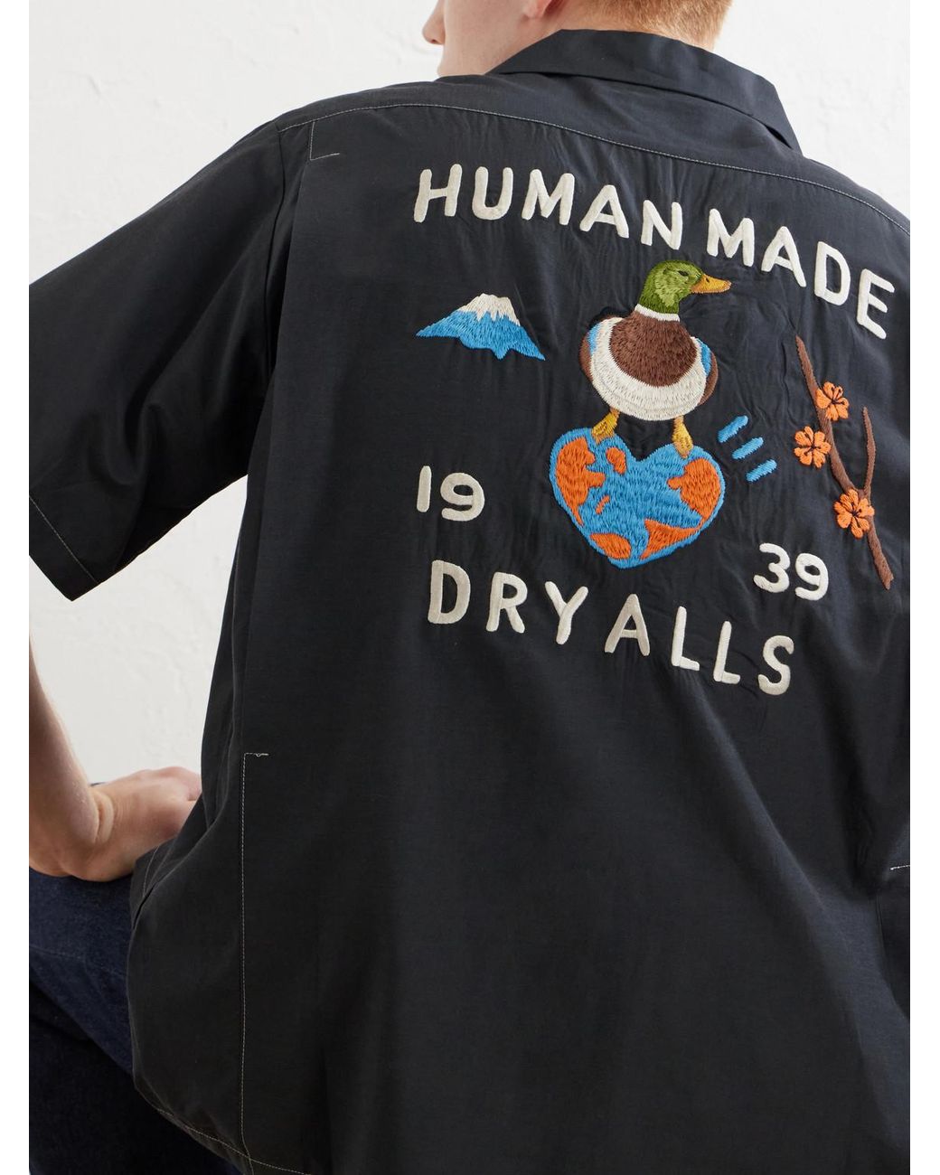Human Made Blue Souvenir Logo-Embroidered Poplin Shirt for men