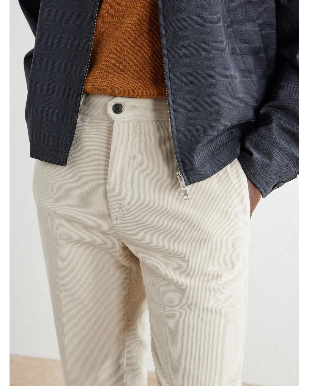 Slowear Natural Incotex Straight-Leg Cotton-Blend Corduroy Trousers for men