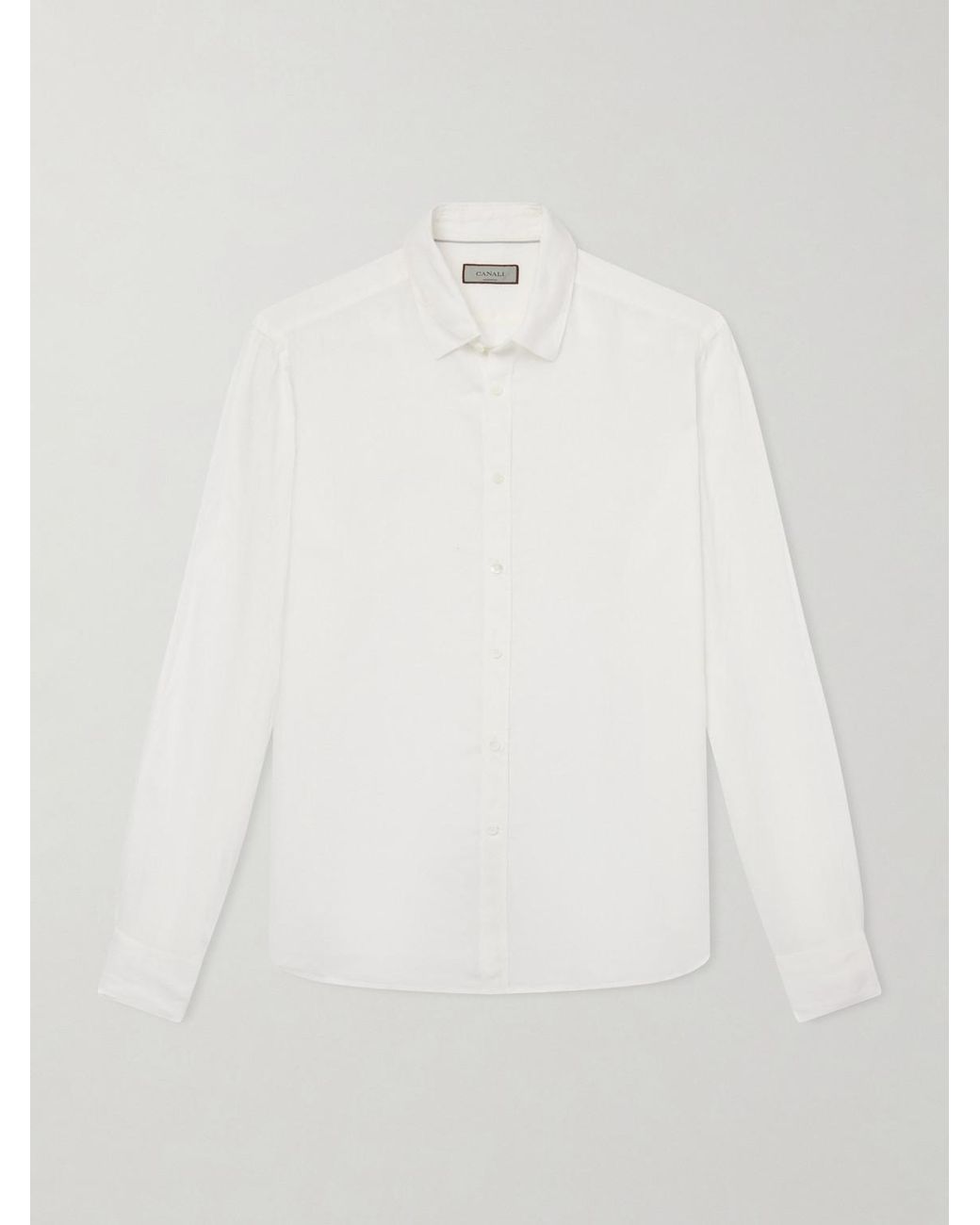 Canali White Linen Shirt for men