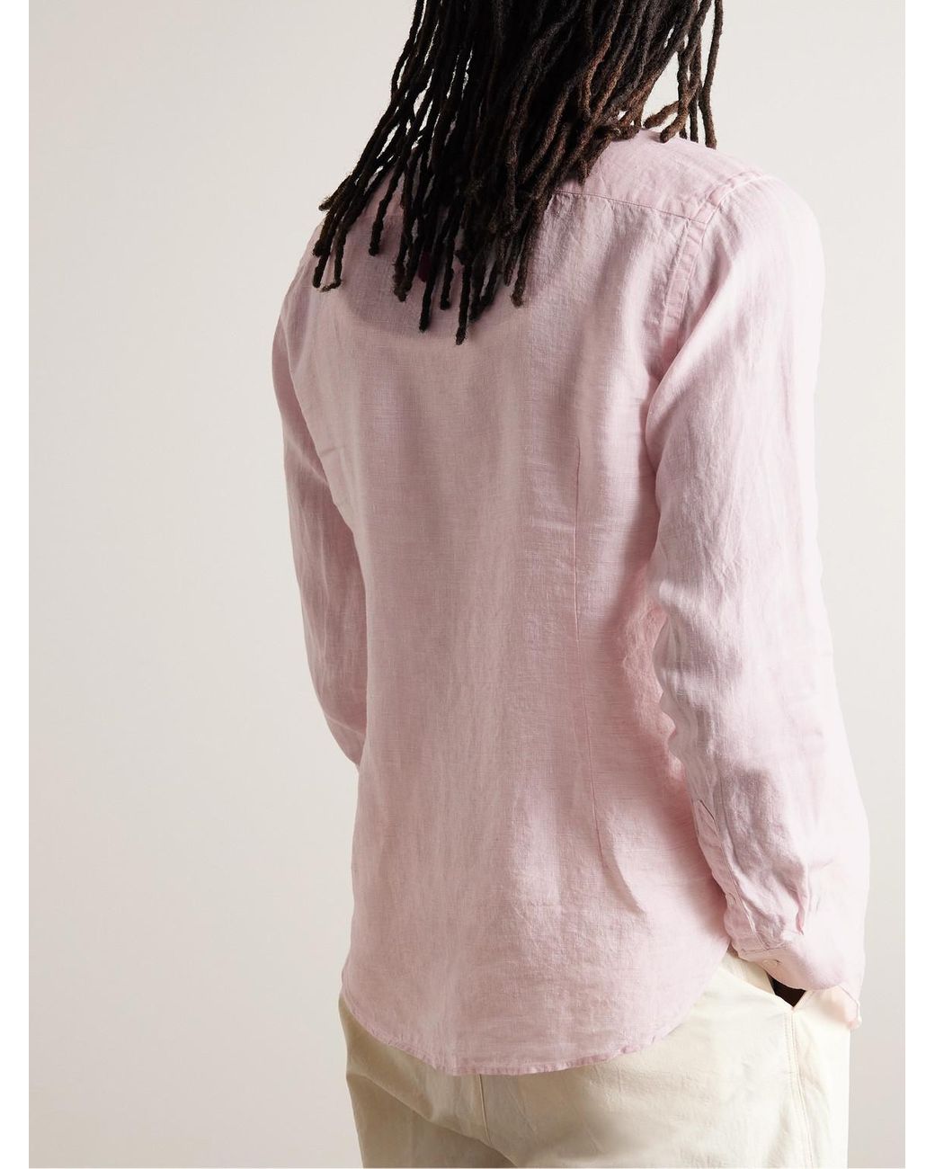 Orlebar Brown Pink Giles Linen Shirt for men
