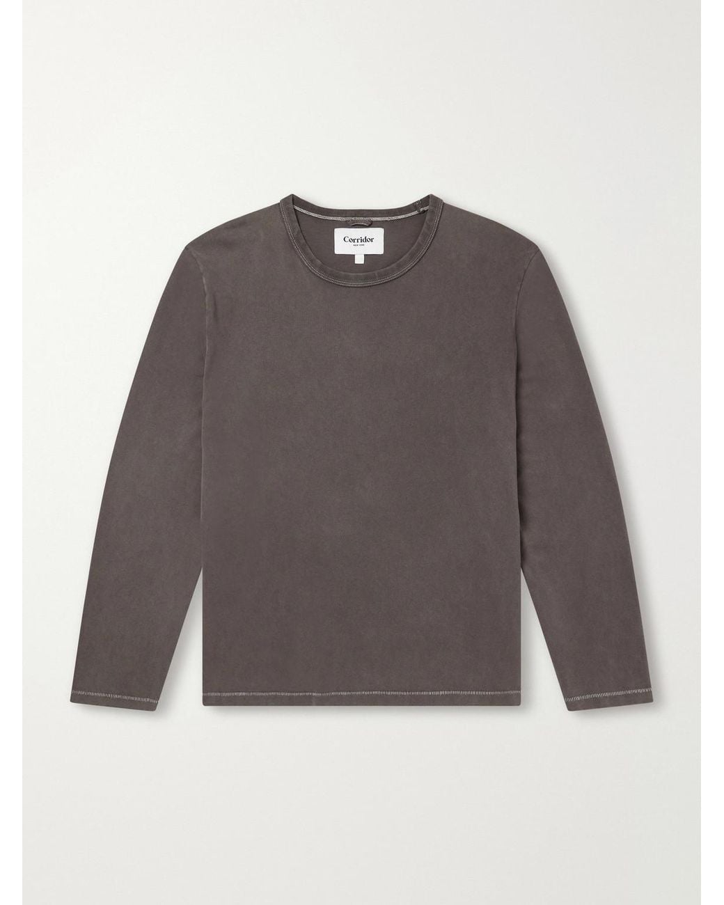 Corridor NYC Gray Garment-Dyed Cotton-Jersey T-Shirt for men