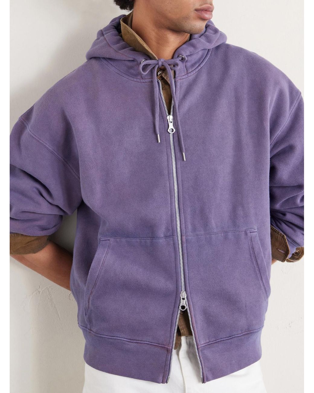 Our Legacy Purple Rascal Cotton-jersey Zip-up Hoodie for men