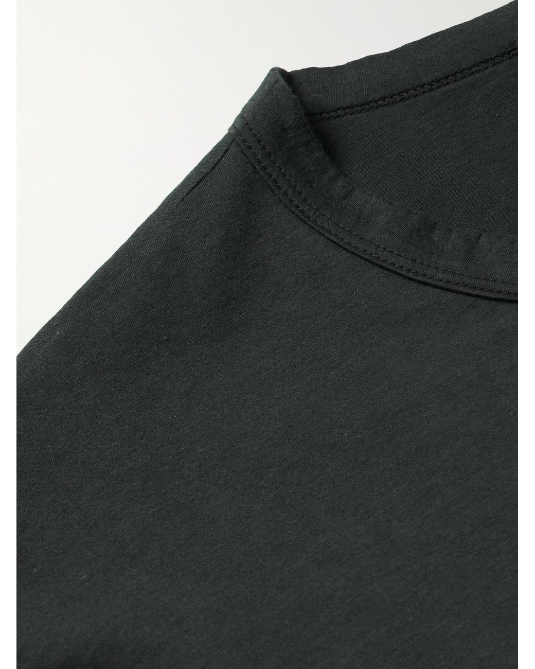 James Perse Black Luxe Lotus Garment-Dyed Cotton-Jersey T-Shirt for men