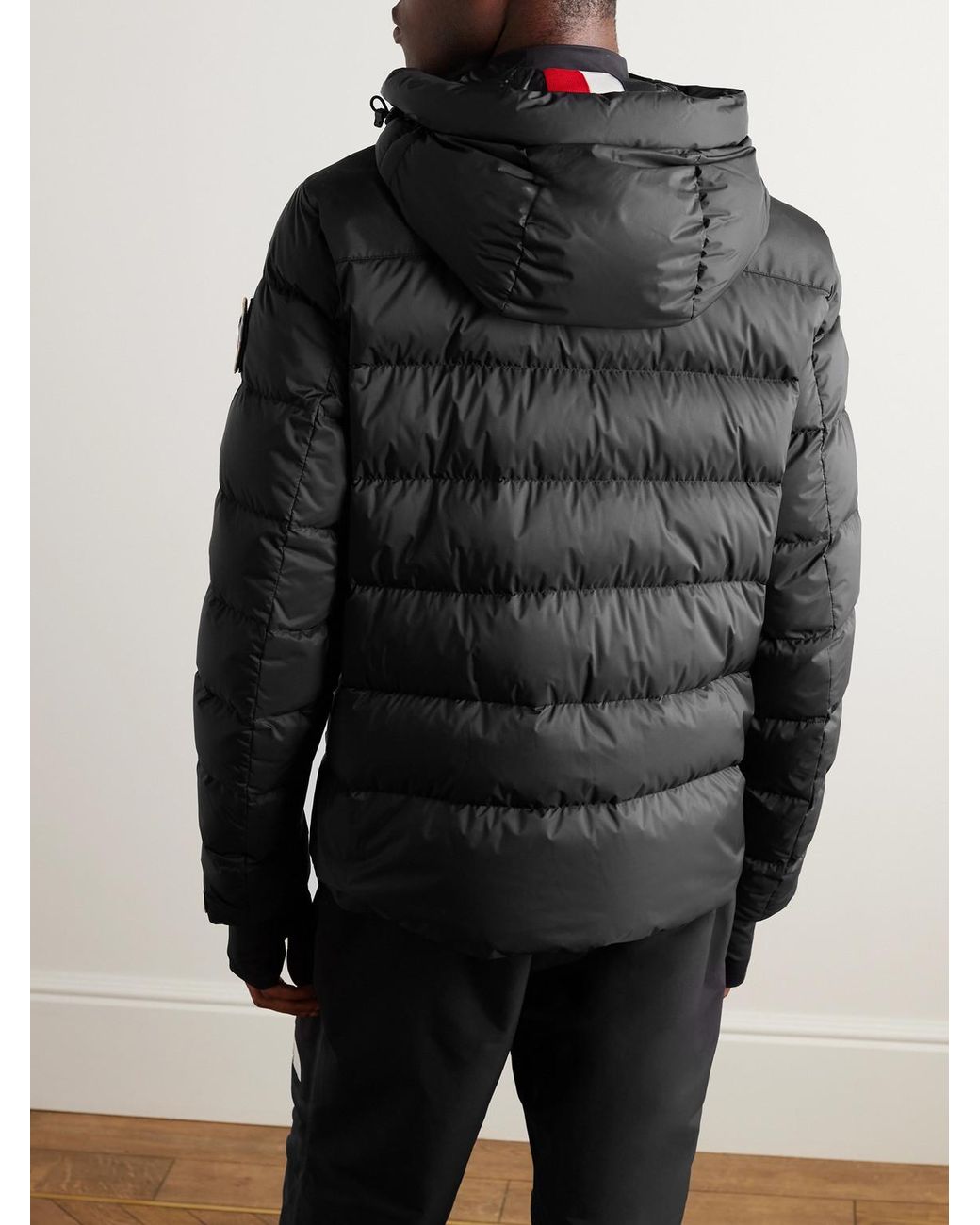 Moncler Black Camurac Logo-appliquéd Quilted Hooded Down Ski Jacket for men