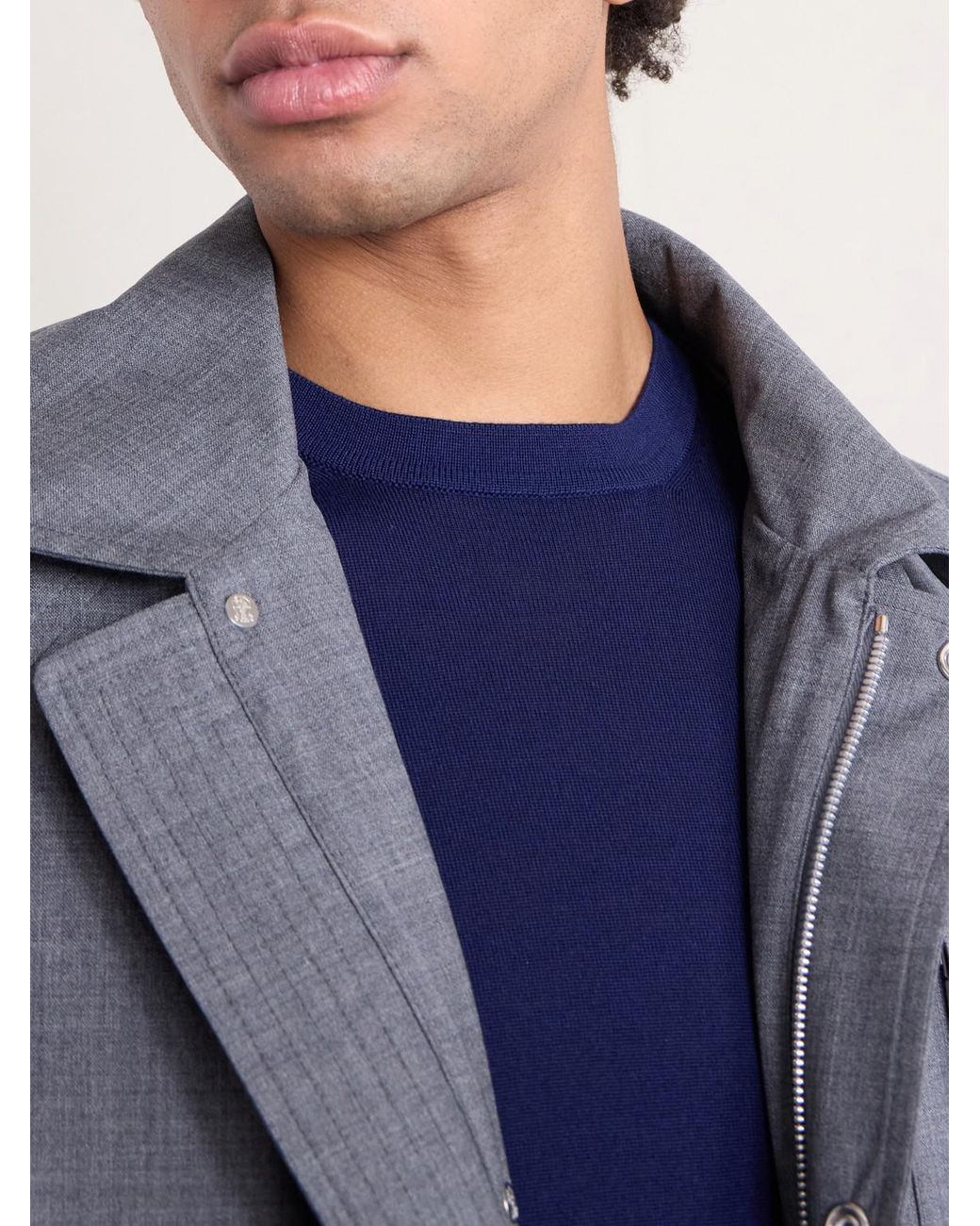 Sease Blue Lasca Wish® Virgin Wool T-shirt for men