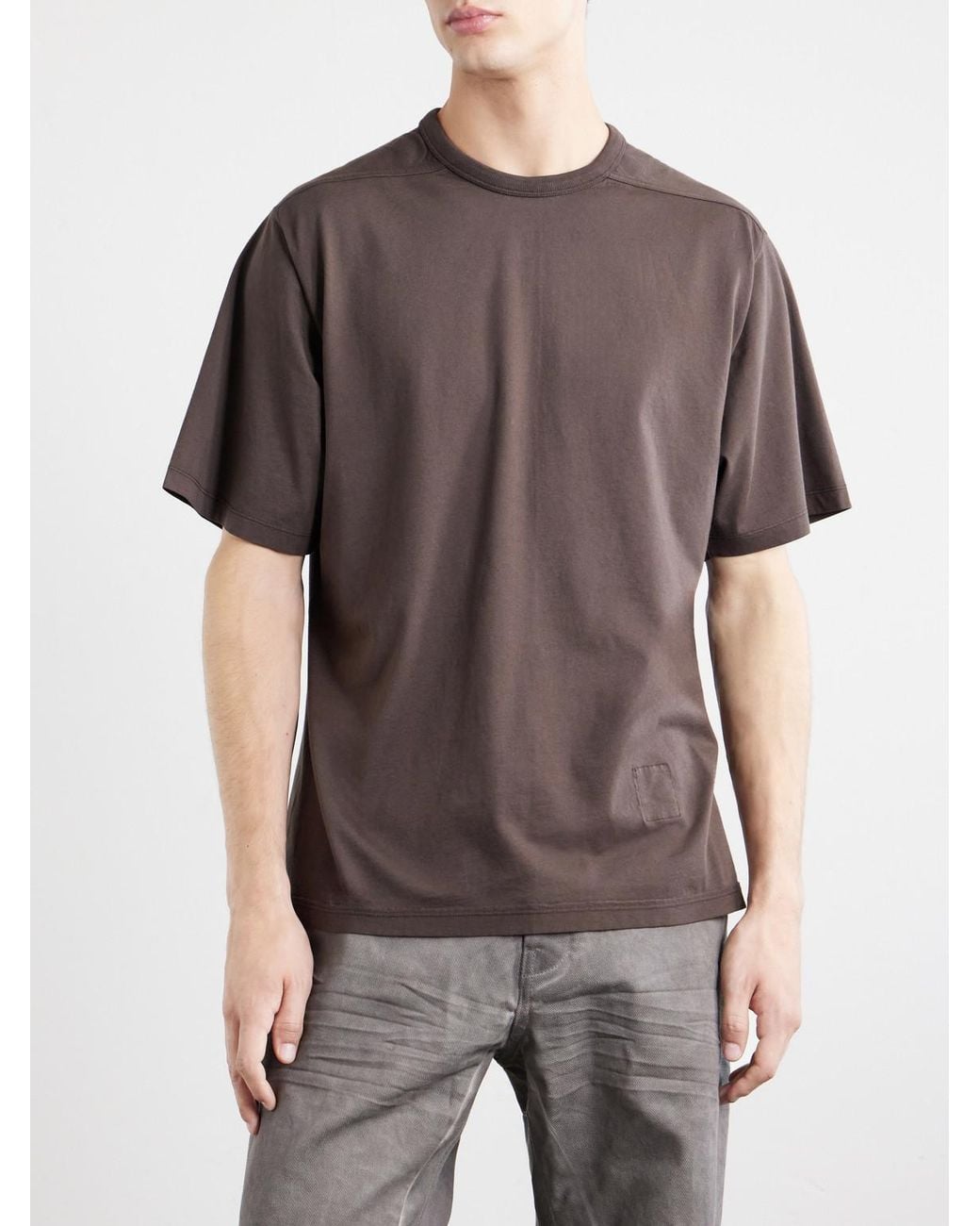 Rick Owens Brown Brad Cotton-Jersey T-Shirt for men