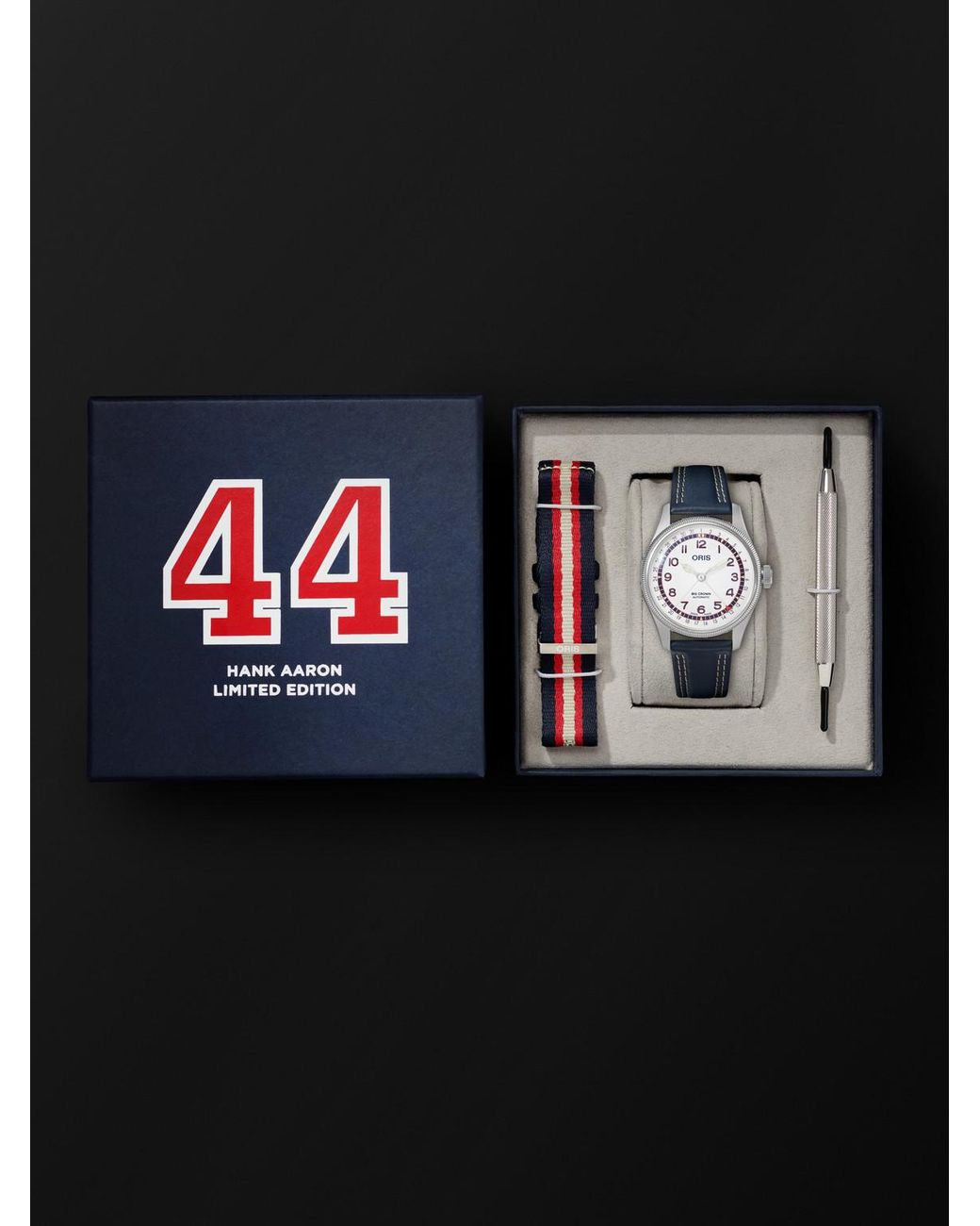 Oris Black Hank Aaron Limited Edition Automatic Stainless Steel Watch, Ref. 01 754 7785 4081-Set for men