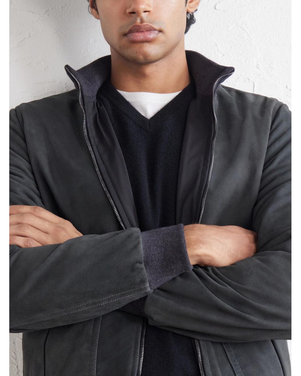 Sunspel Blue Cashmere Sweater for men