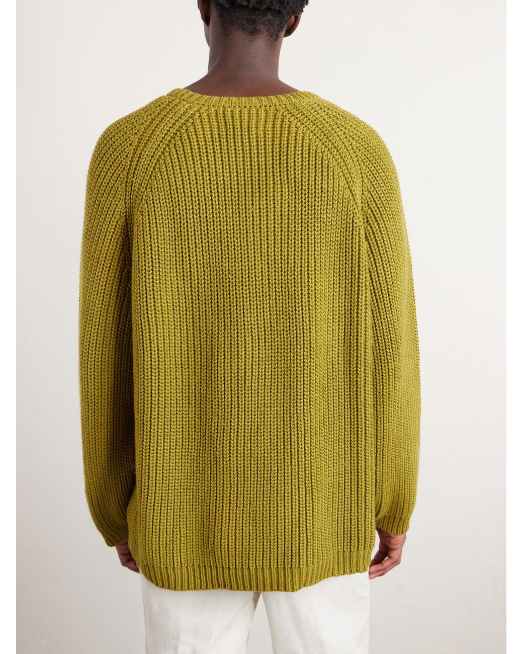 Bode Green Merton Cotton And Wool-Blend Sweater for men