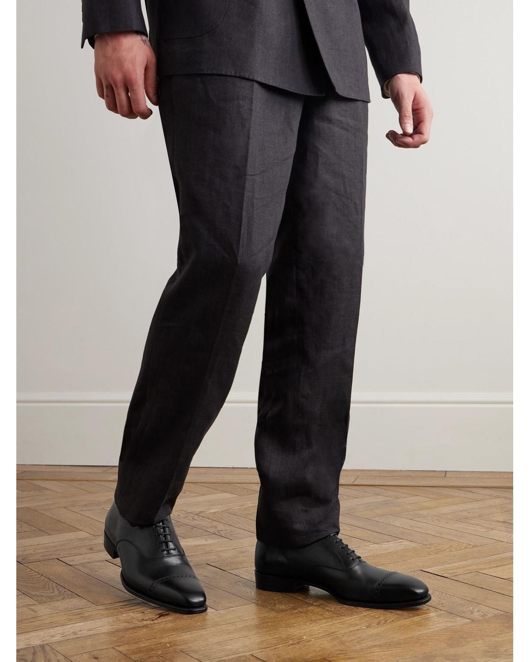 George Cleverley Black Charles Leather Oxford Shoes for men