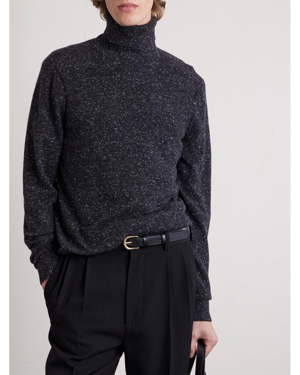 Dunhill Black Cashmere-blend Rollneck Sweater for men