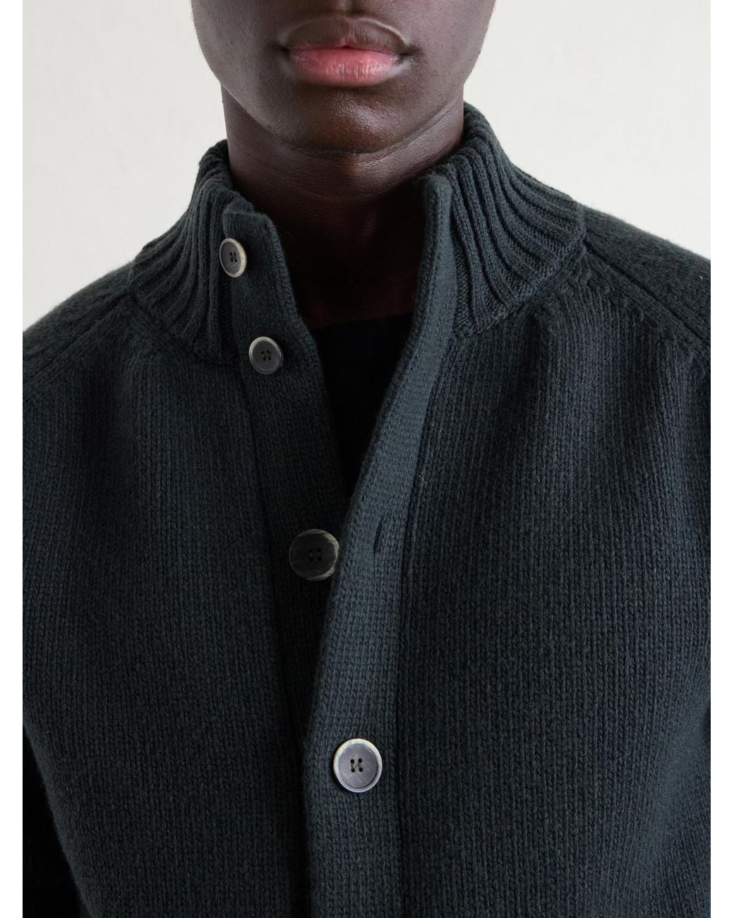 Altea Blue Virgin Wool Cardigan for men