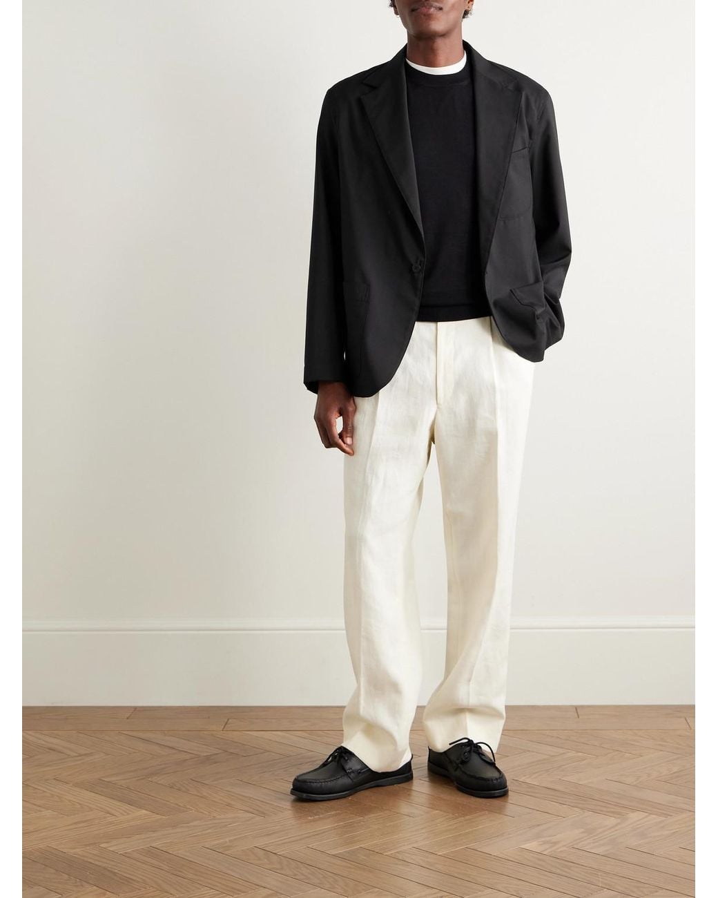 STÒFFA Black Unstructured Wool-crepe Blazer for men