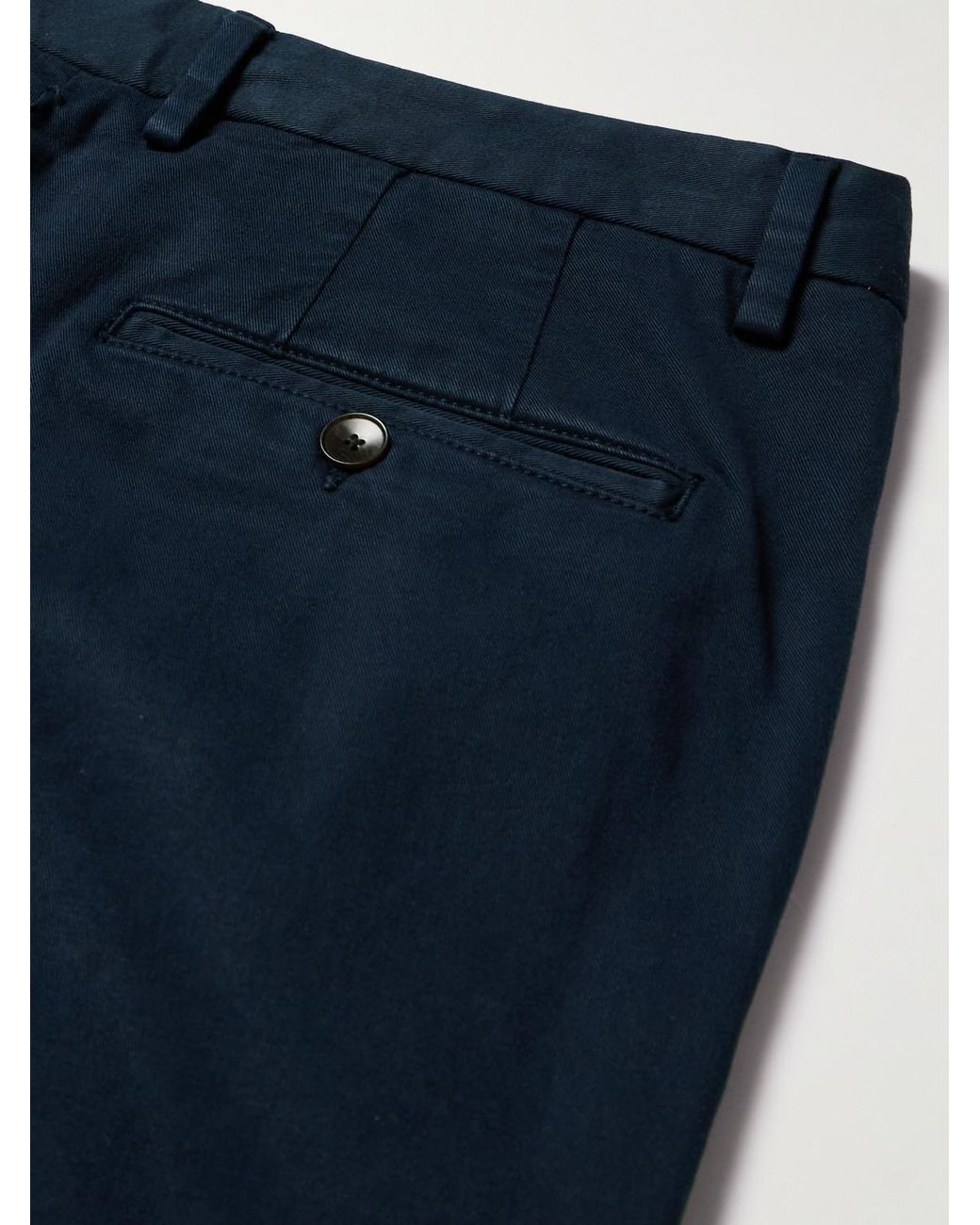 Mr P. Blue Samuel Straight-Leg Cotton-Blend Twill Chinos for men