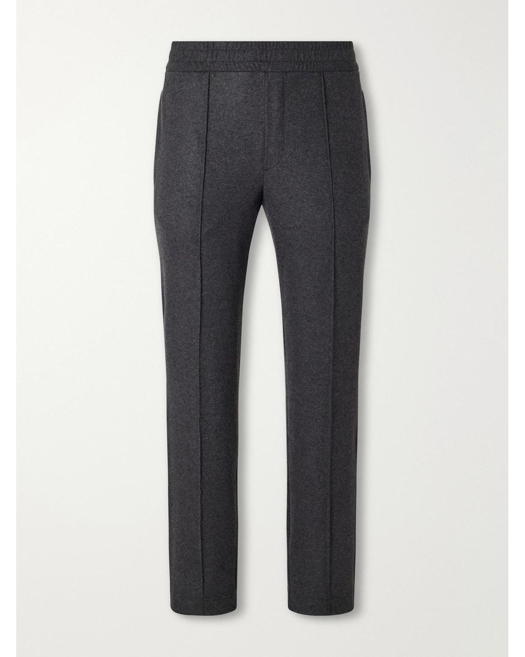 Moncler Gray Straight-Leg Mélange Stretch-Flannel Sweatpants for men