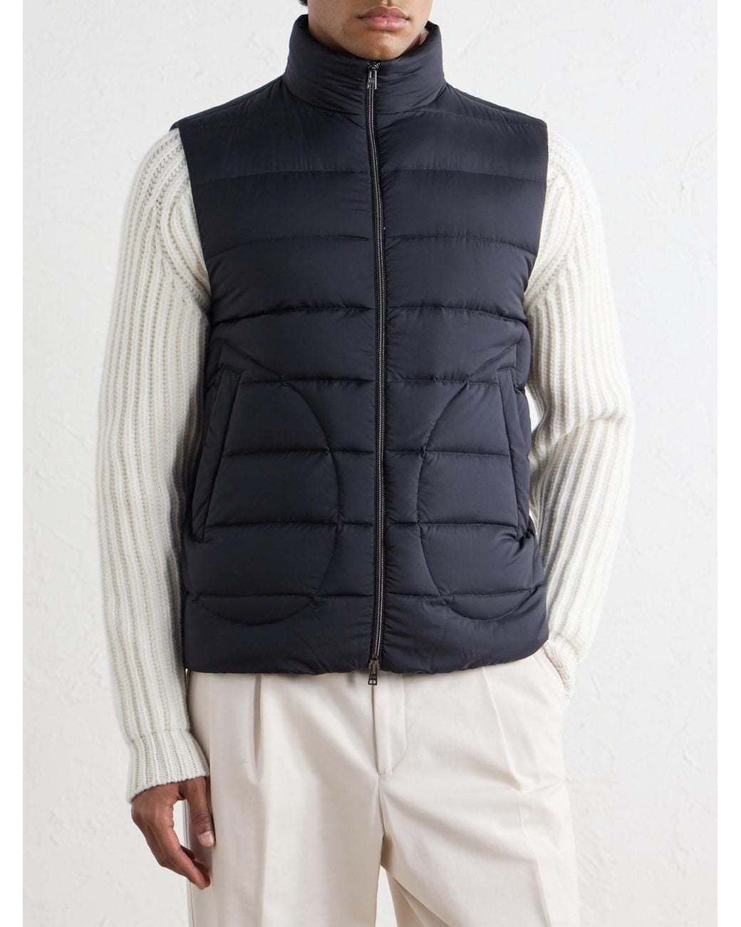 Herno Blue Ecoage Quilted Padded Down Gilet for men