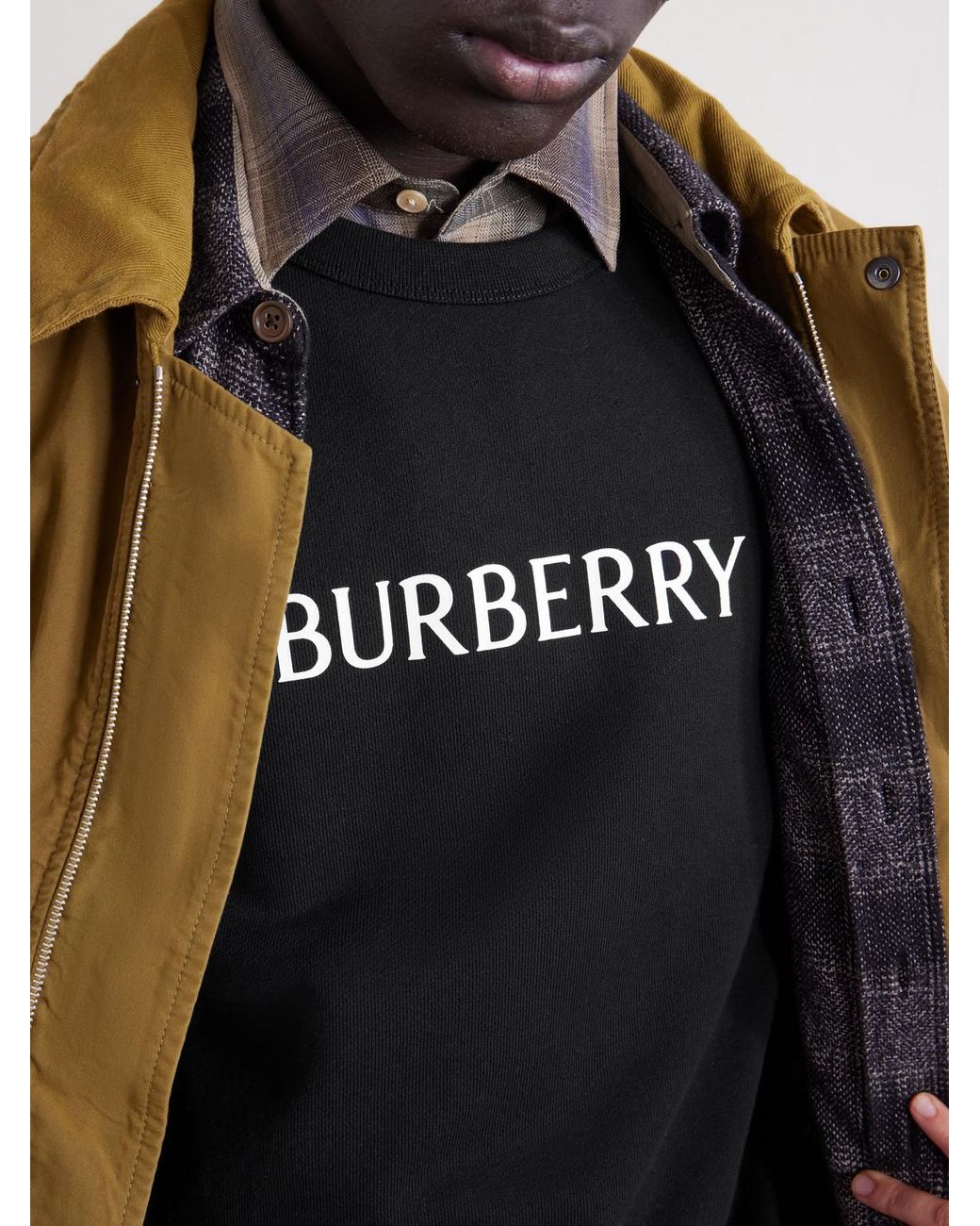 Burberry Black Logo-print Cotton-jersey Sweatshirt for men