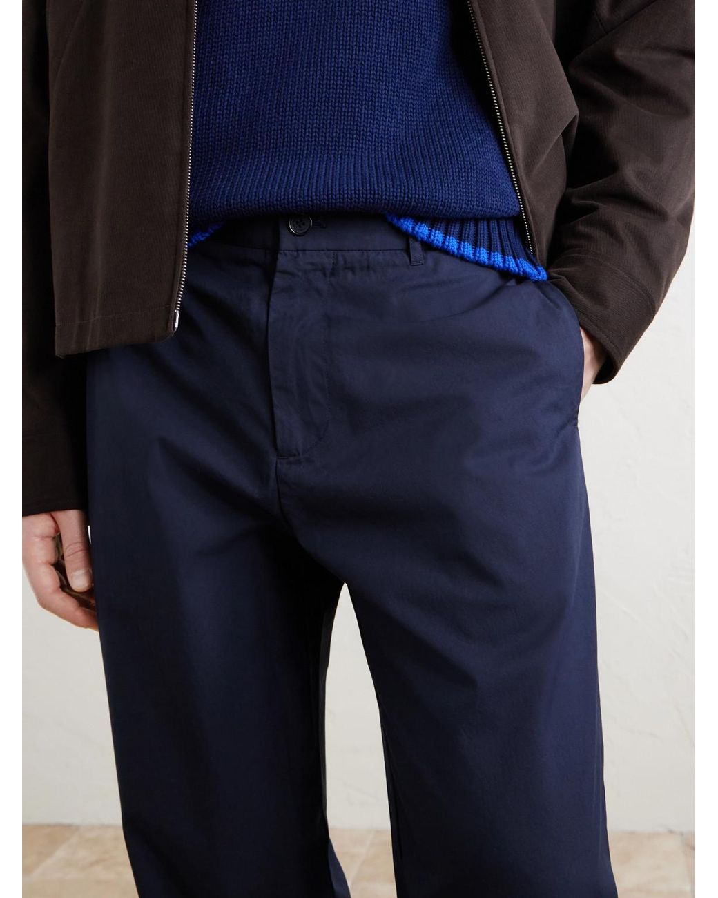 NN07 Blue Brendan 10042 Straight-Leg Organic Cotton-Blend Chino for men
