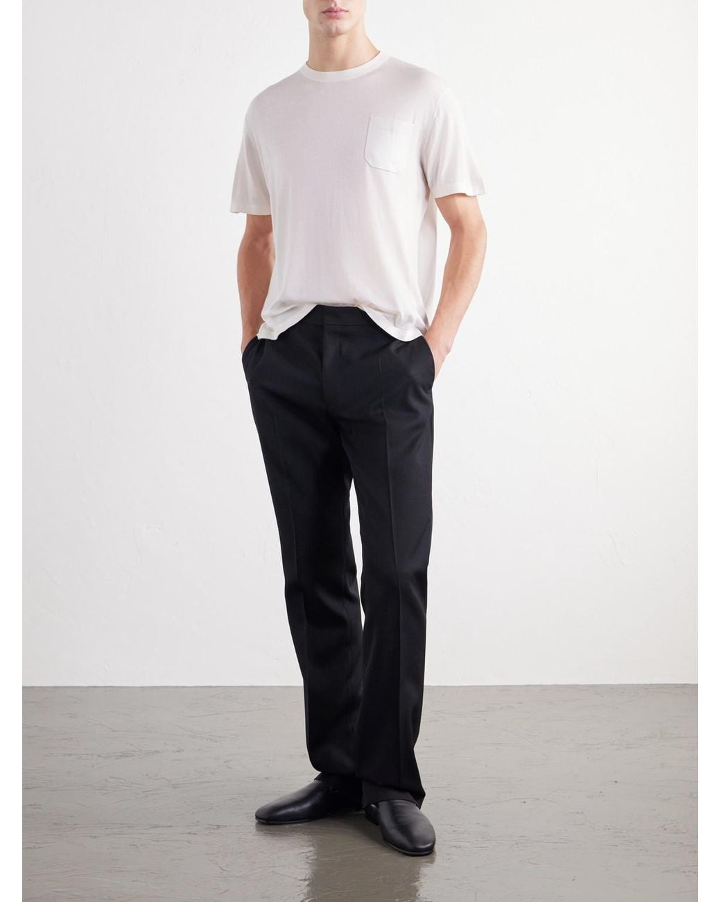 Totême  White Merino Wool And Silk-Blend Jersey Shirt for men