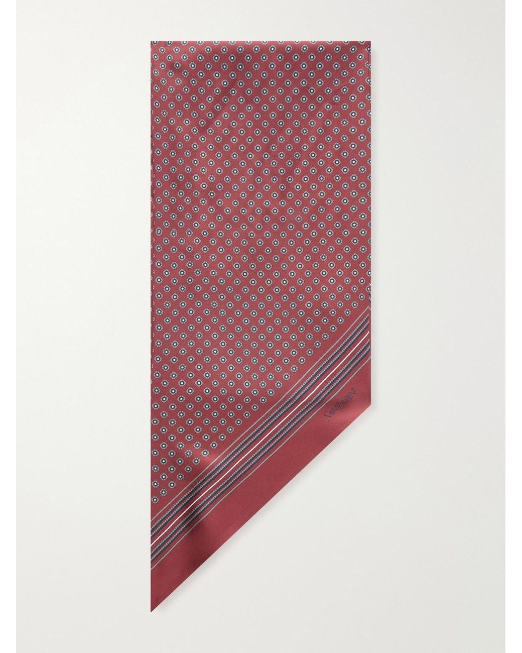 Saint Laurent Purple Printed Silk-twill Scarf for men