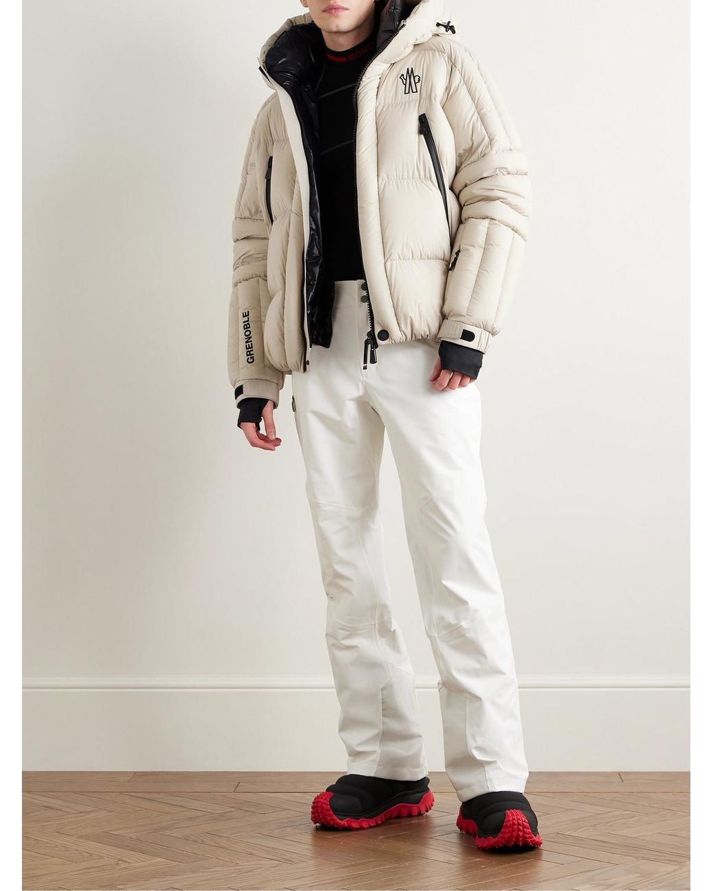 Moncler Natural Cherferie Logo-appliquéd Quilted Shell Hooded Down Jacket for men