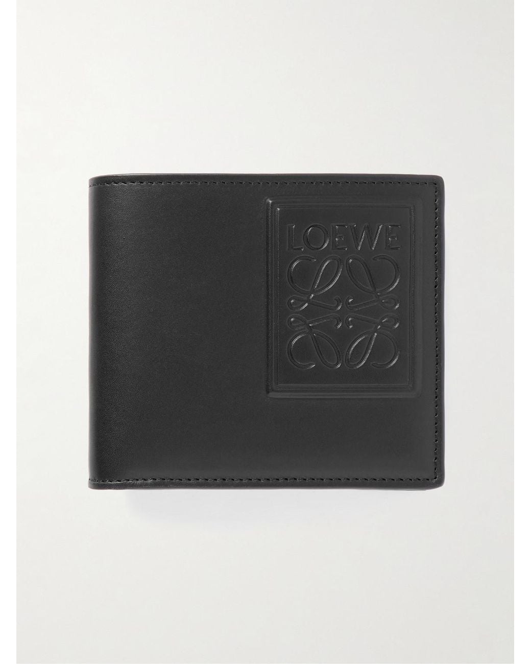 Loewe Black Logo-Embossed Leather Billfold Wallet for men