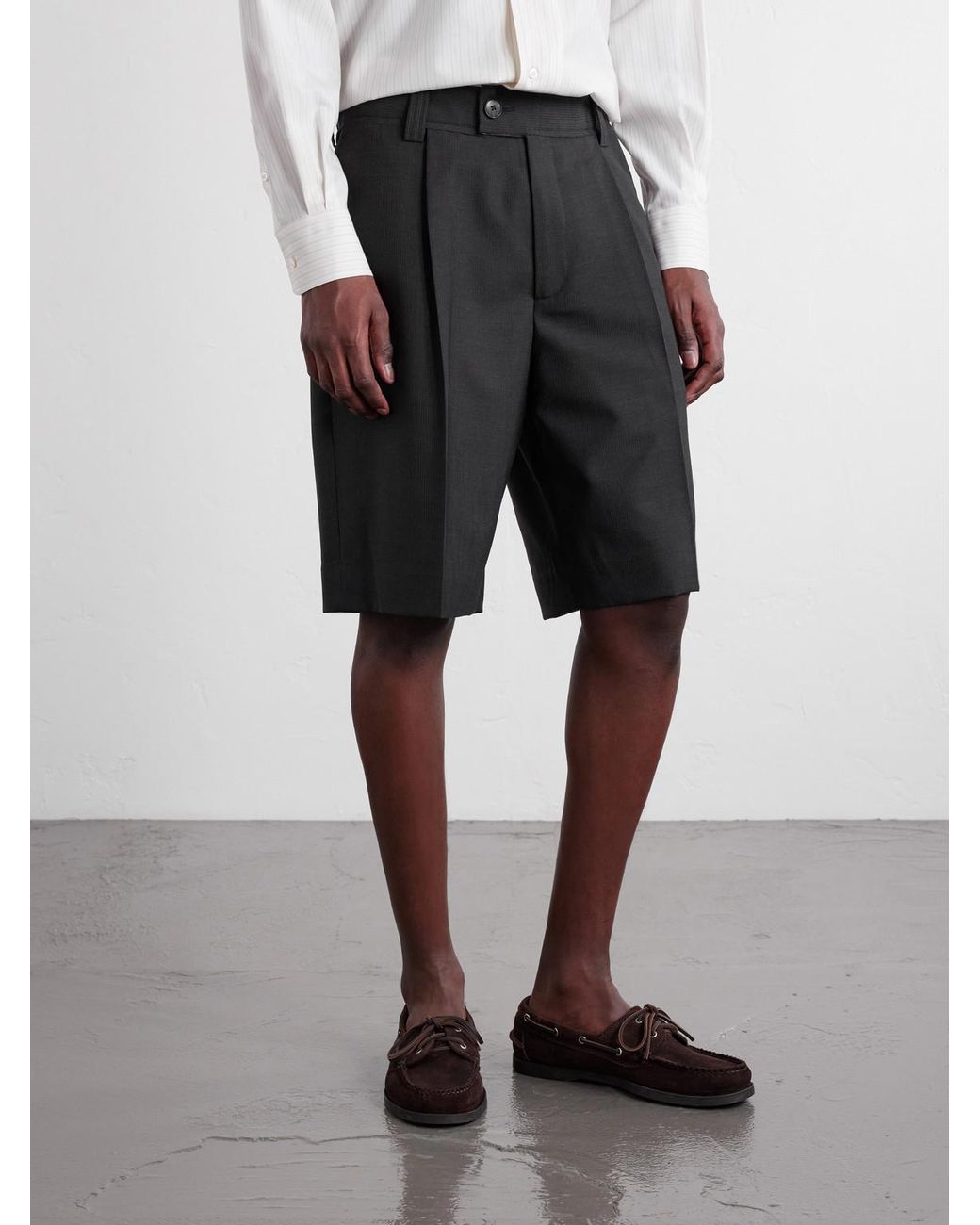 mfpen Gray Straight-leg Wool Shorts for men