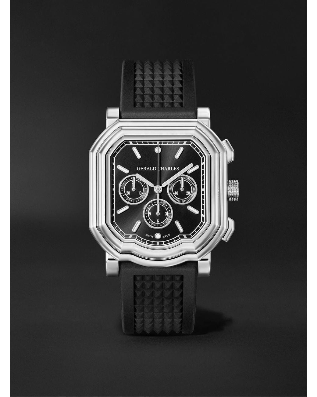 Gerald Charles Black Maestro 3.0 Automatic Chronograph Stainless Steel Watch, Ref. Gc3.0-A-00 for men