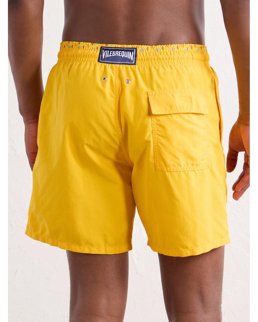 Vilebrequin Yellow Moka Straight-Leg Mid-Length Econyl Swim Shorts for men