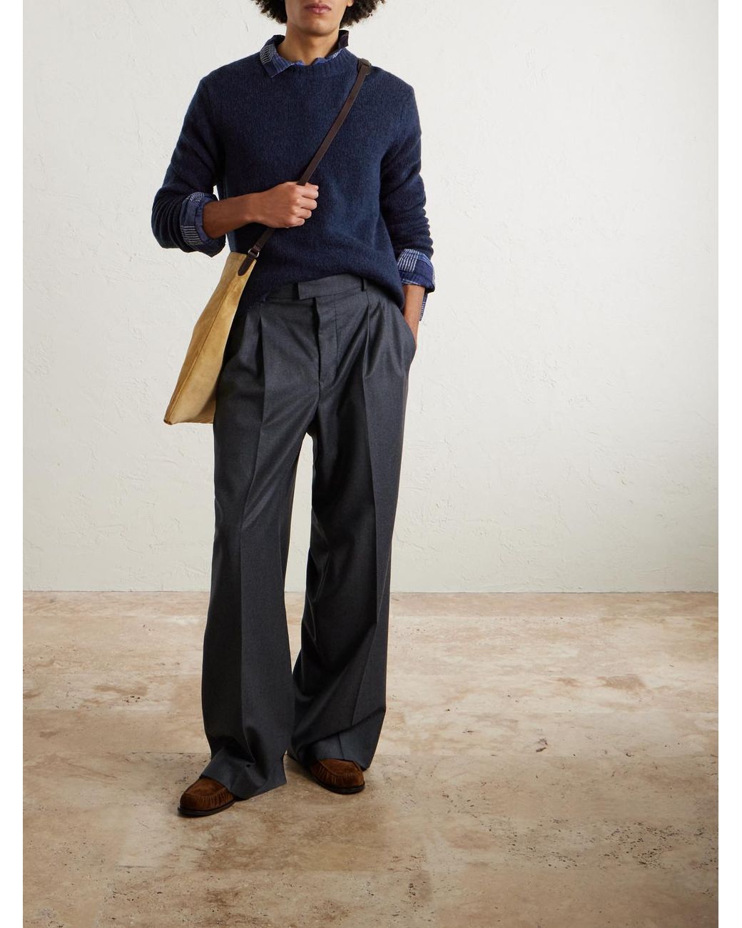 NN07 Blue Lee 6598 Merino Wool-Blend Sweater for men