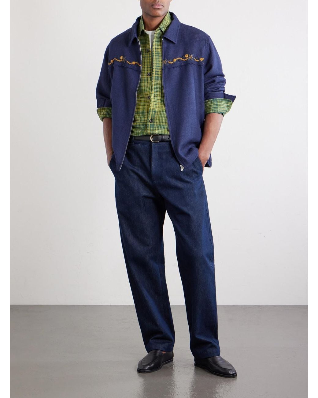 Kartik Research Green Pataudi Checked Silk Shirt for men