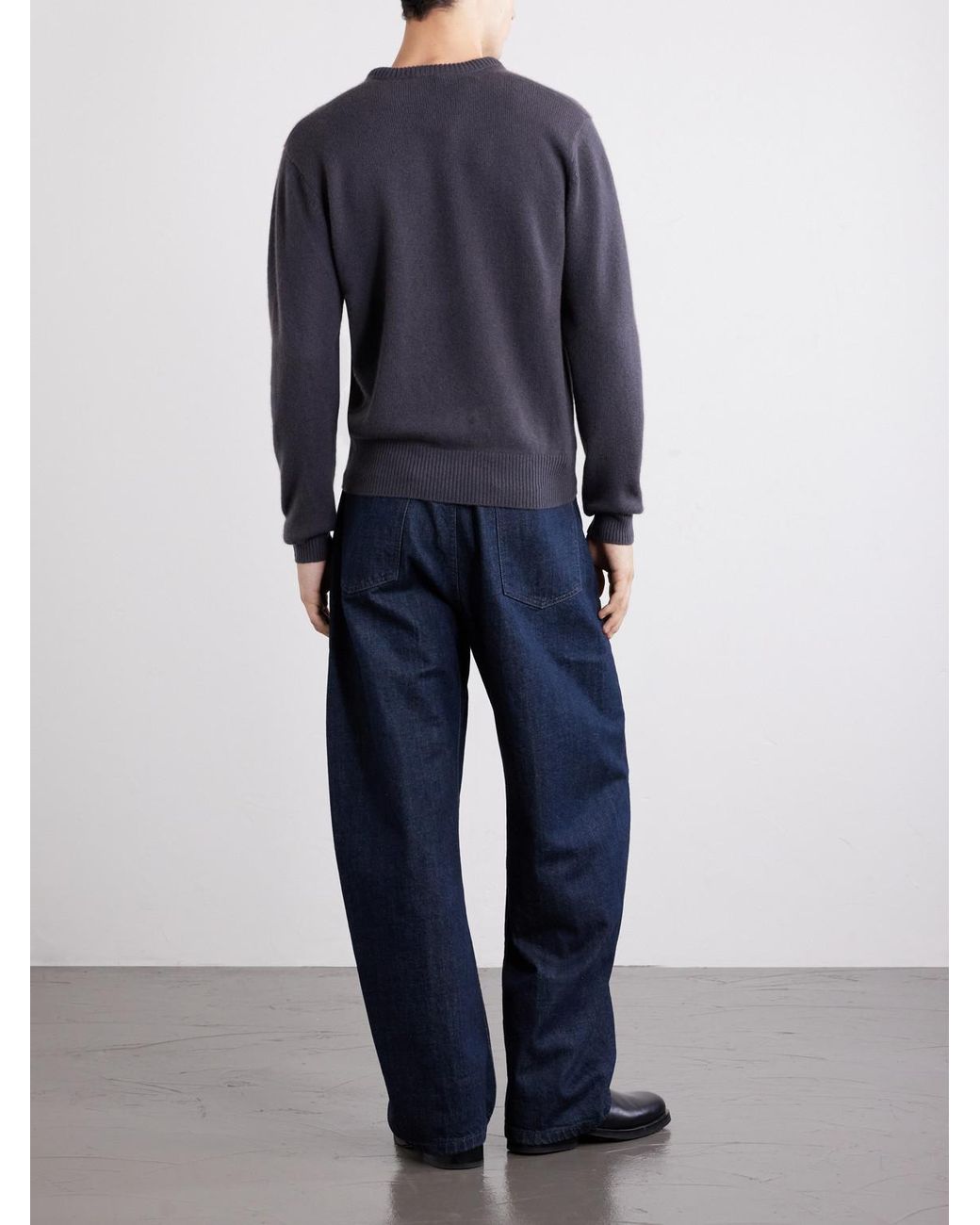 Lemaire Blue Cashmere Sweater for men