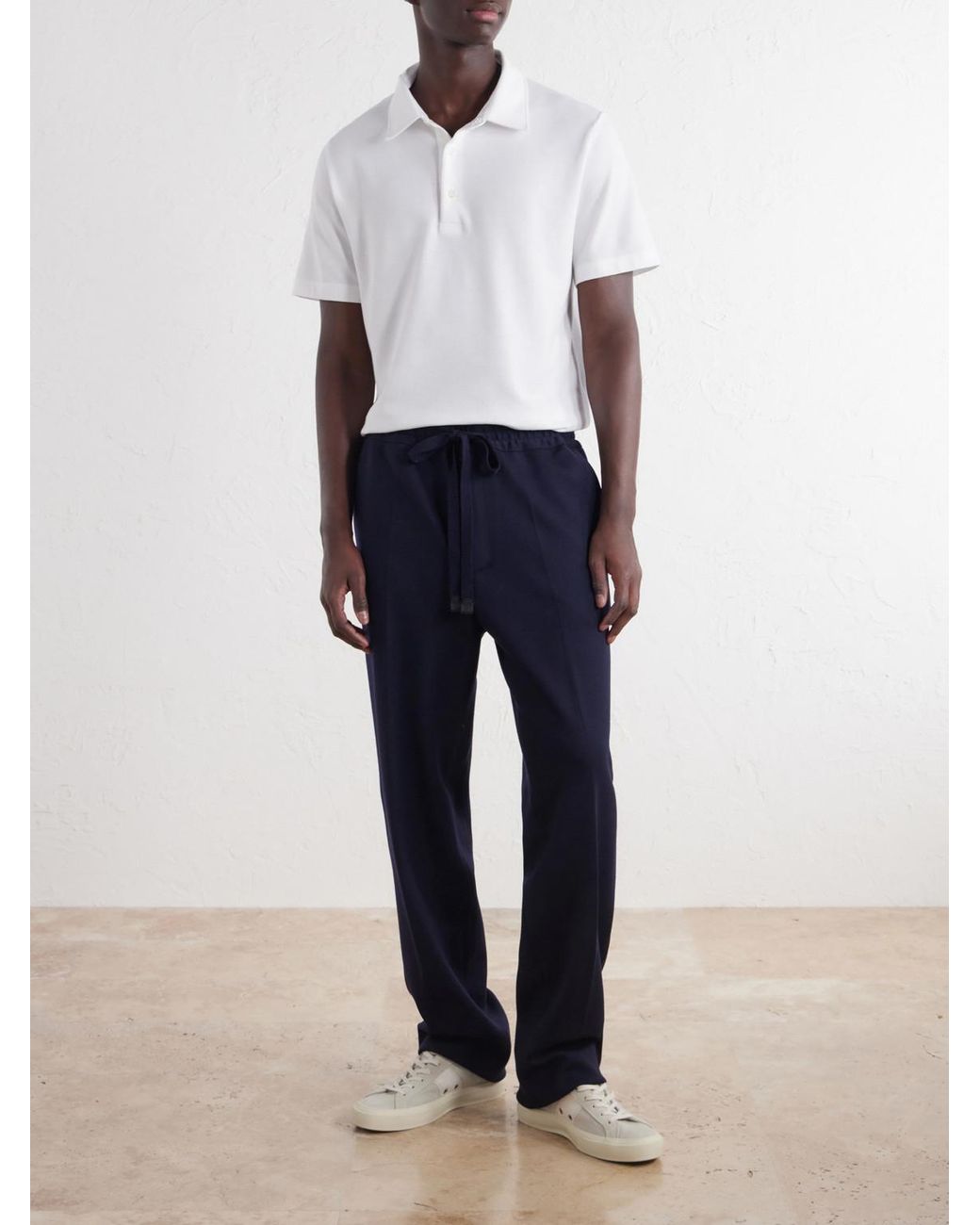 Brioni White Cotton-Piqué Polo Shirt for men