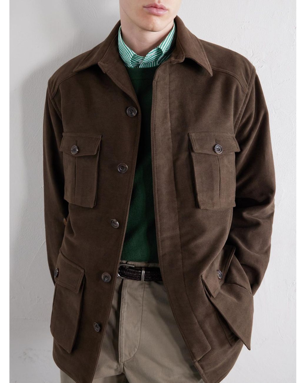 Anderson & Sheppard Brown Cotton-Corduroy Jacket for men